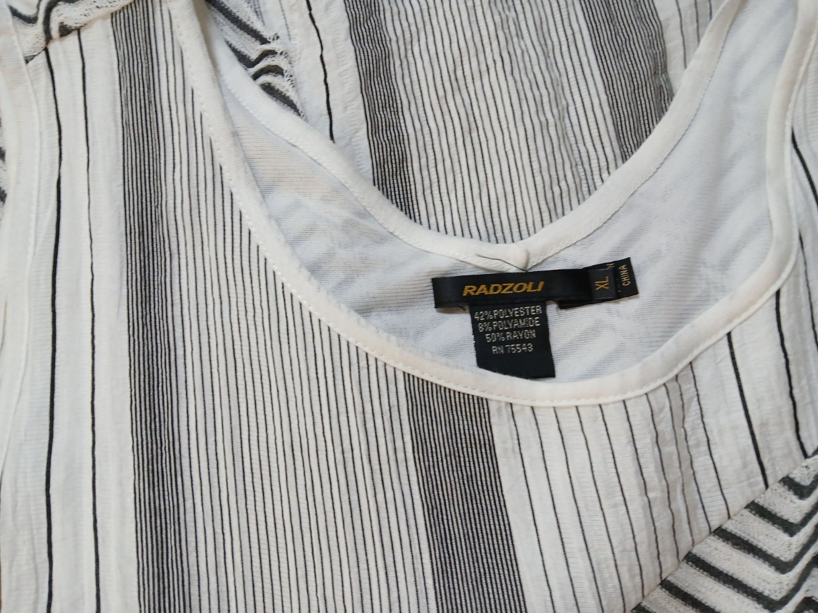 Radzoli Sleeveless Black White Patchwork Panel Tiered Dress XL Asymmetrical