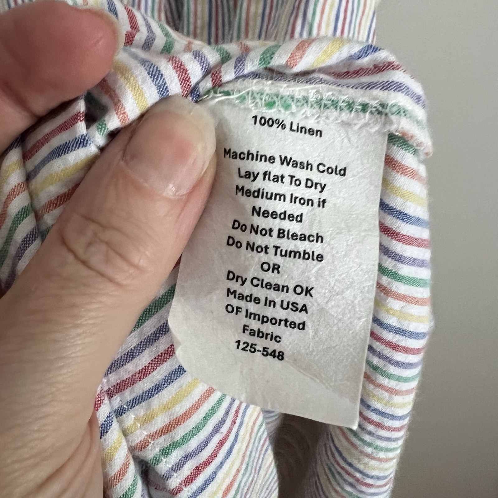 Sara Campbell 100% Linen Shift Dress S Sleeveless Coastal Preppy Seersucker
