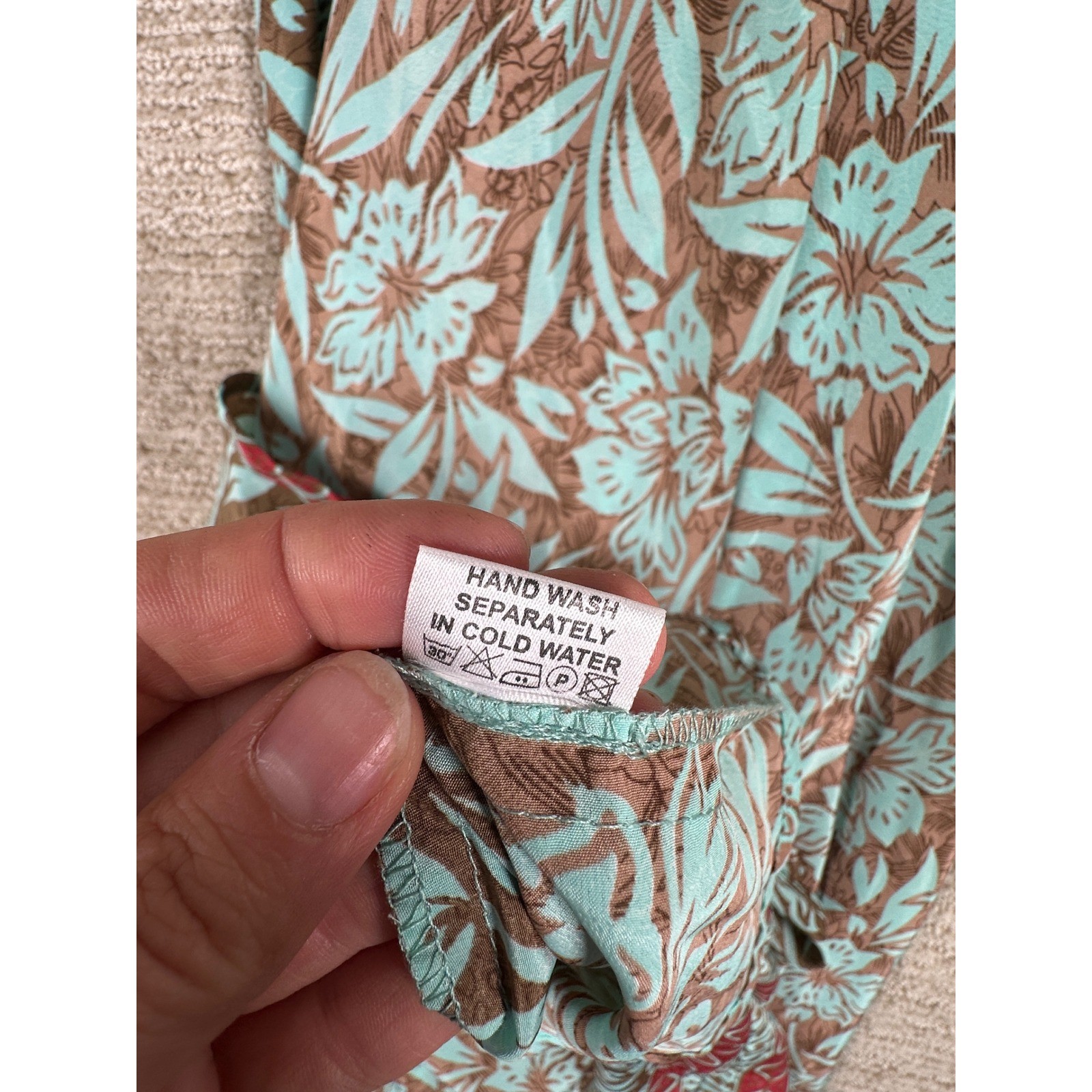 Arena Formentera Silk Blend Halter Maxi Dress Aqua Fl Tassel LD-1296 OS NEW