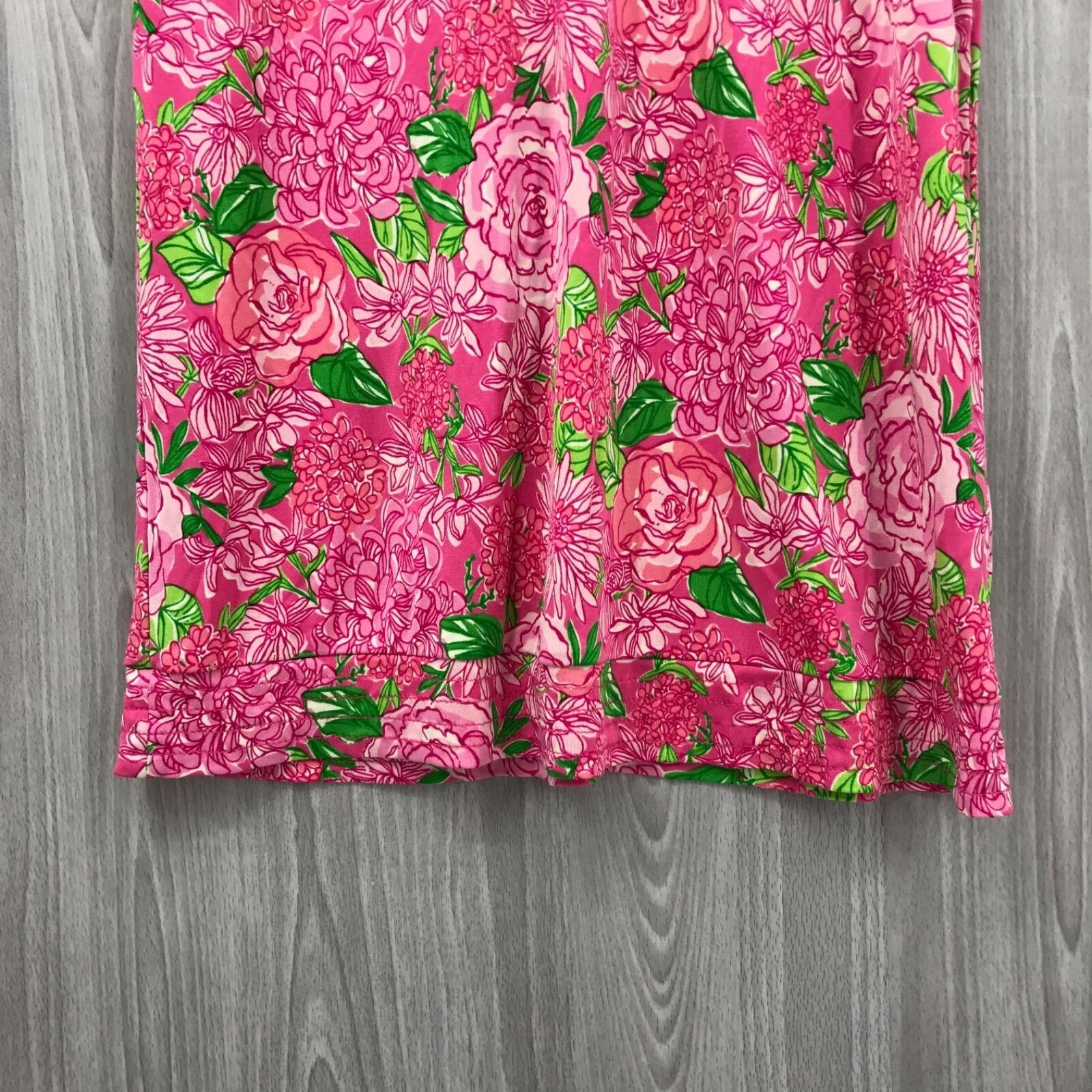 Lilly Pulitzer Pink Floral Silk Jersey Shift Dress Short Sleeve Size 6
