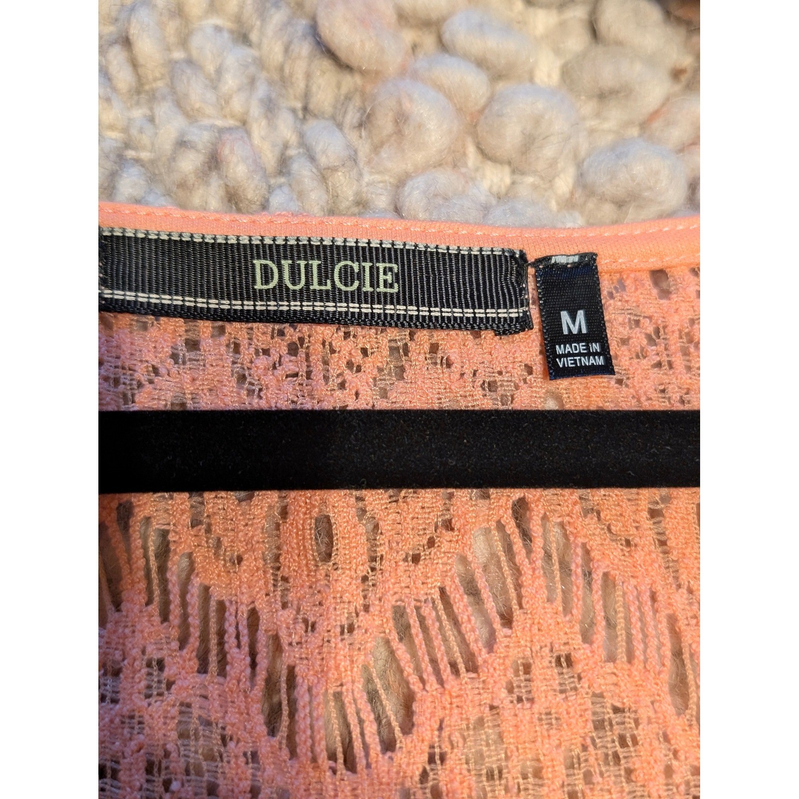 Dulcie Peach Lace Sheath Dress Cap Sleeve High Low Hem Coral Medium