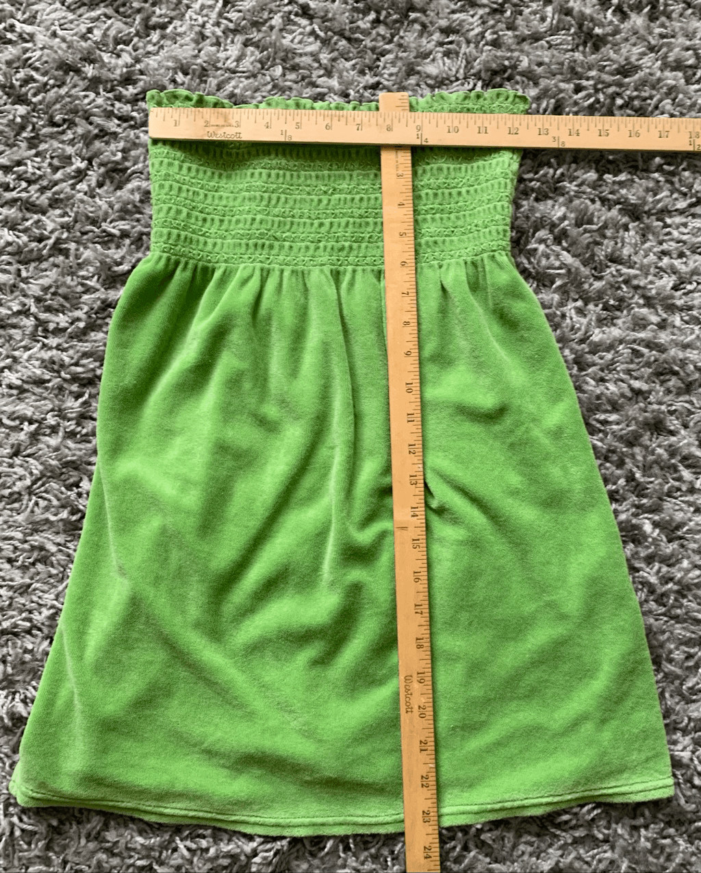 Juicy Couture TERRY Strapless Green MINI TUBE DRESS COVER UP sz S