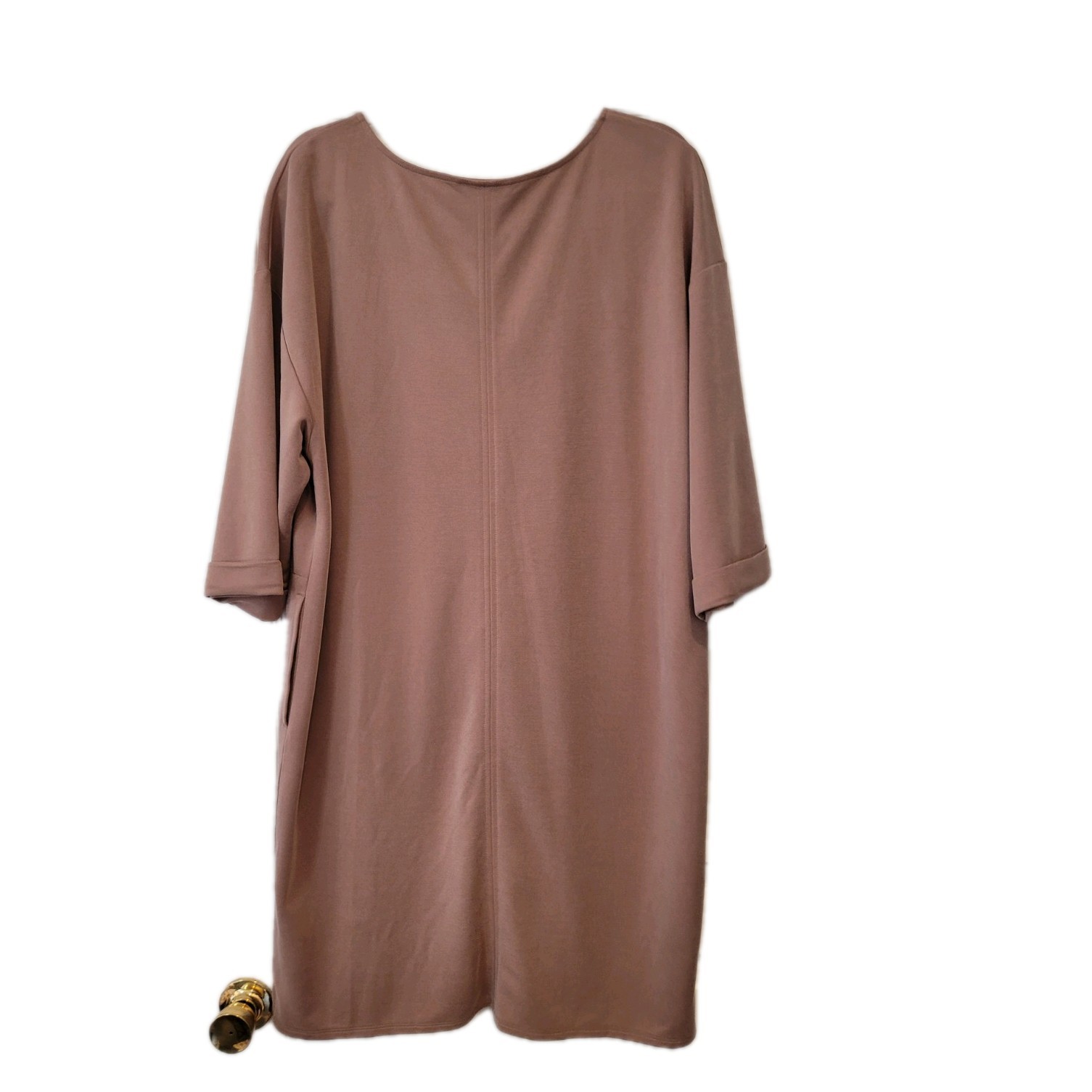 J.Jill Pure Jill Sand-washed Piqué Relaxed Dress Kaftan Soft Desert Clay Sz Med