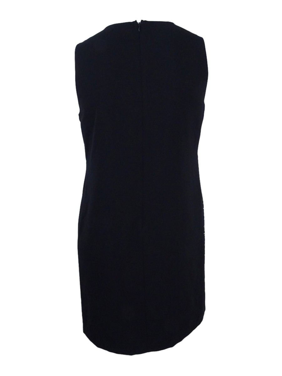 Calvin Klein Women’s Laser-Cut Shift Dress (8, Black)
