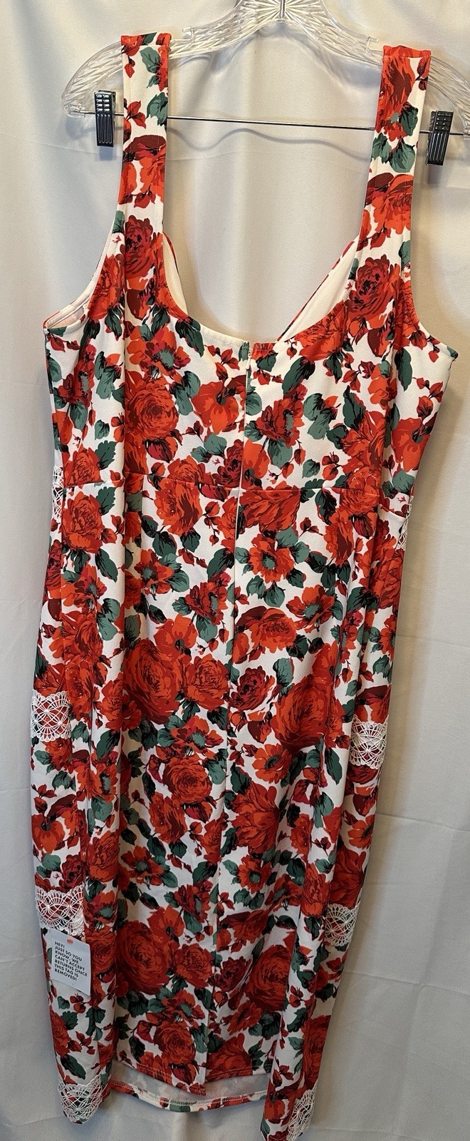 NWT ASOS Design Curve Size 22 Floral Lace Sheath Dress Pink Red Green White