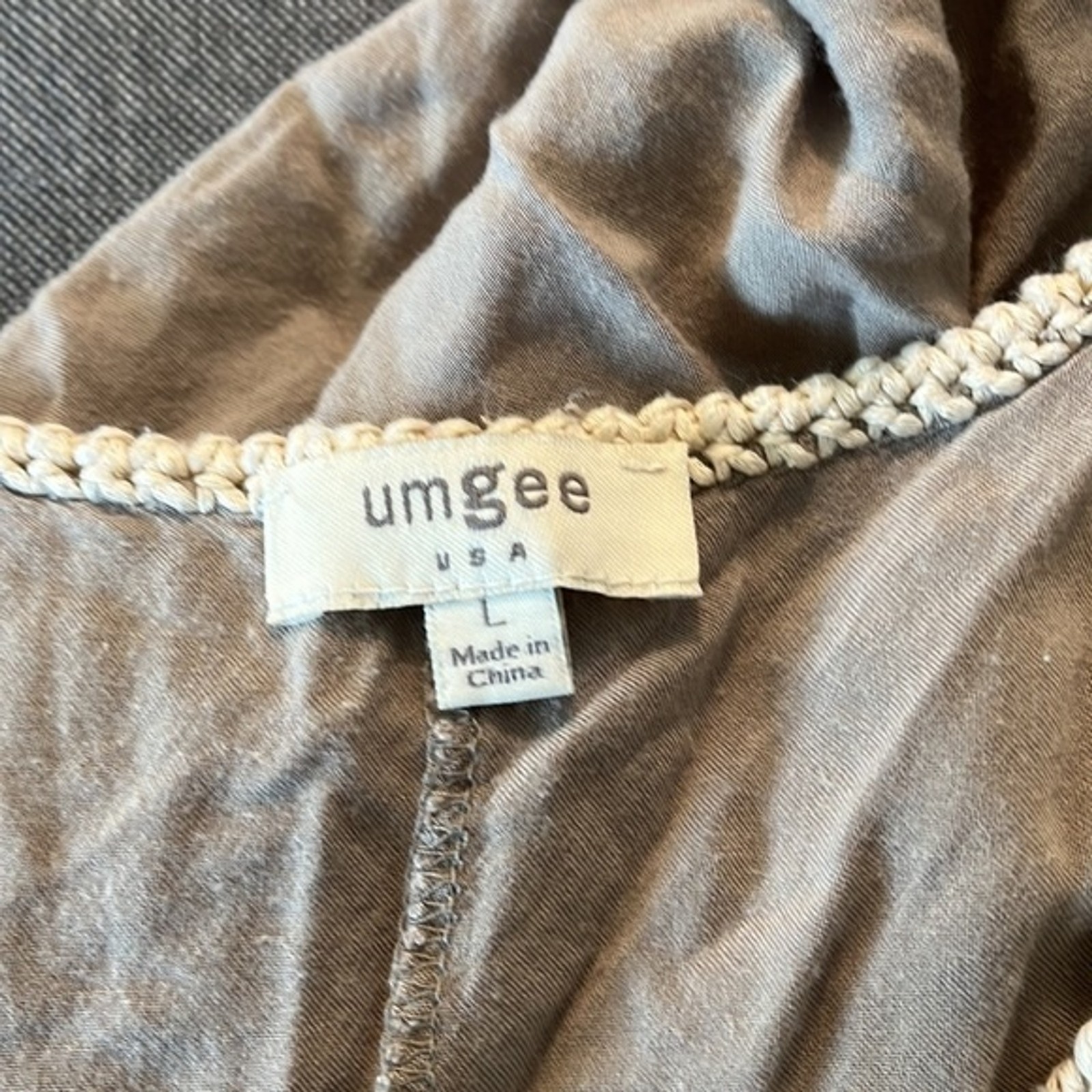 Umgee size L tan and cream sleeveless dress. Beach vibes bohemian lounge wear