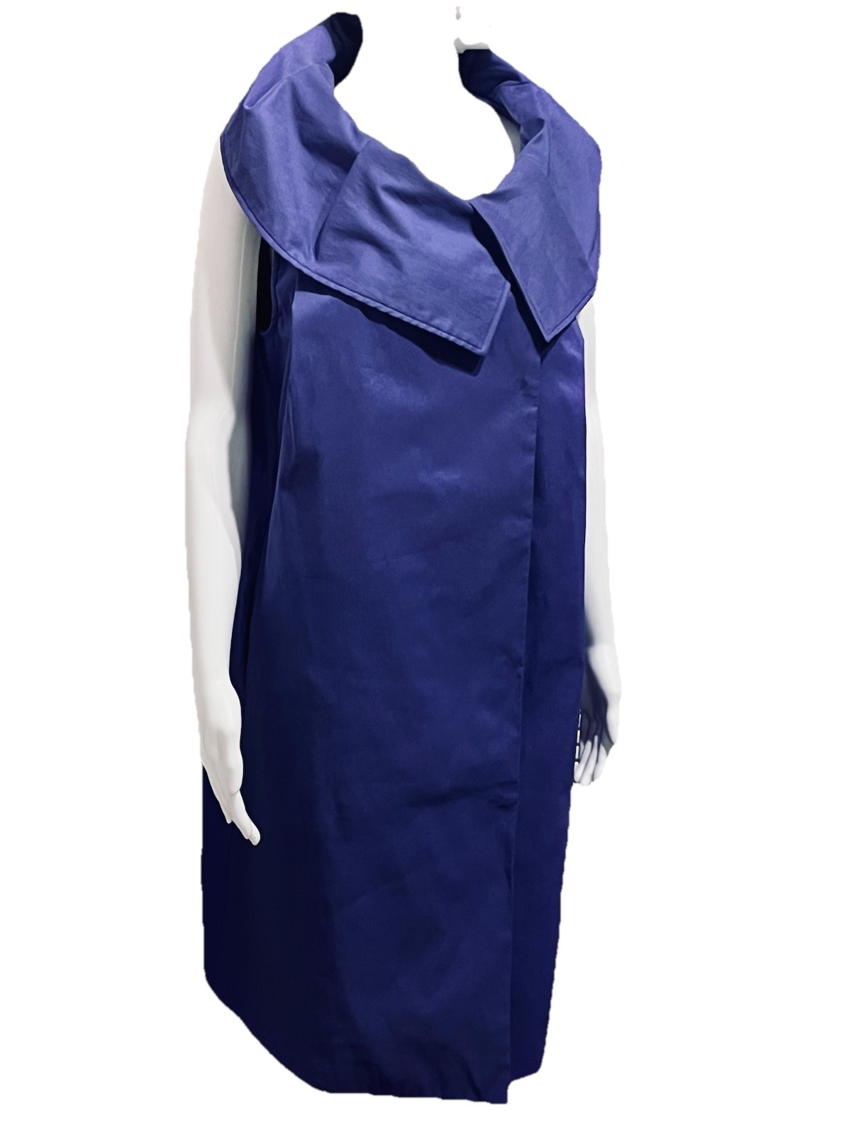 SAMUEL DONG TRENCH COAT DRESS (Periwinkle) Plus Size XL / 16 High Collar Bust 46