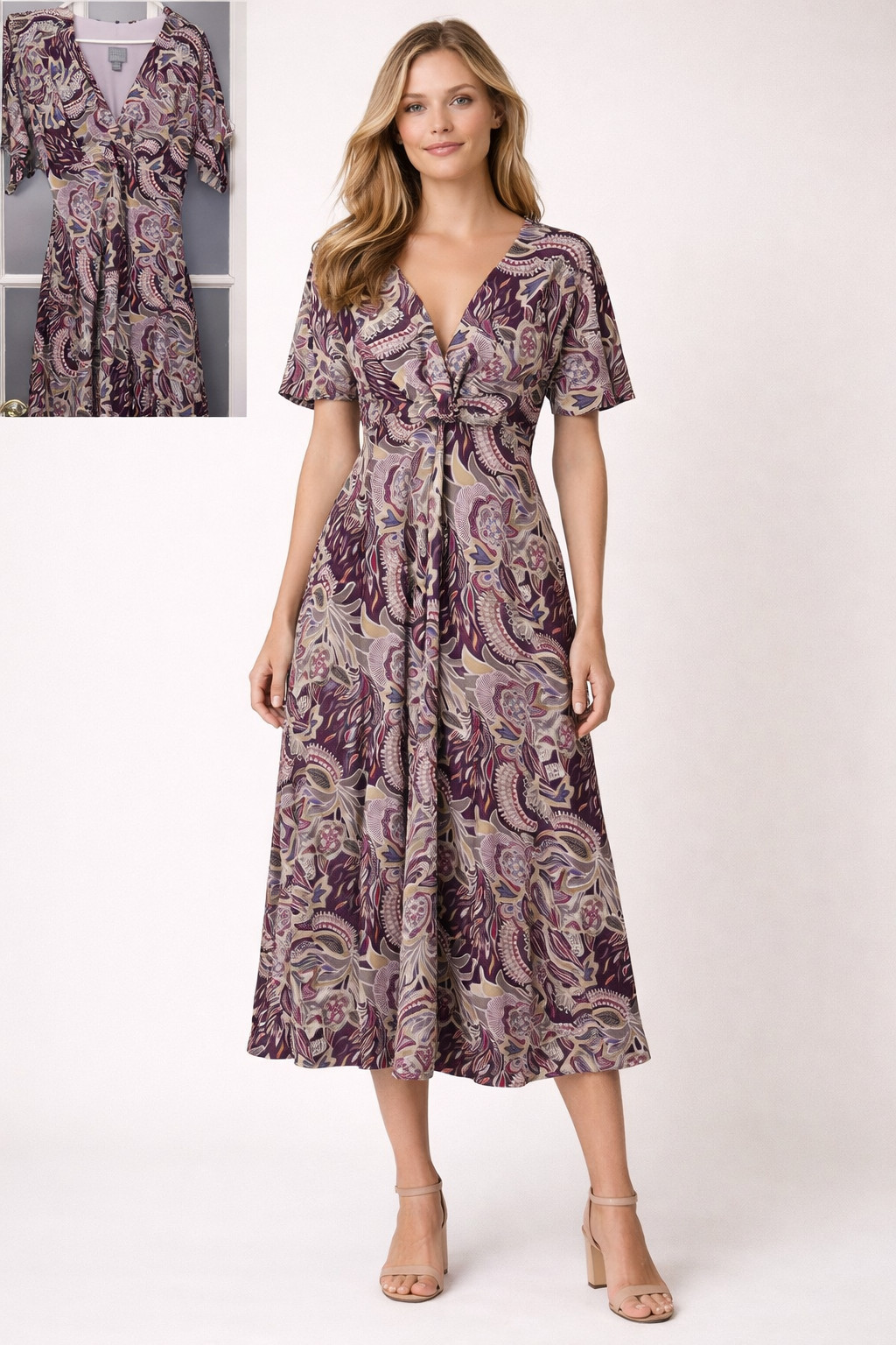 Rabbit Rabbit Rabbit Designs Dress Size 14 Floral Empire Waist Lined Boho