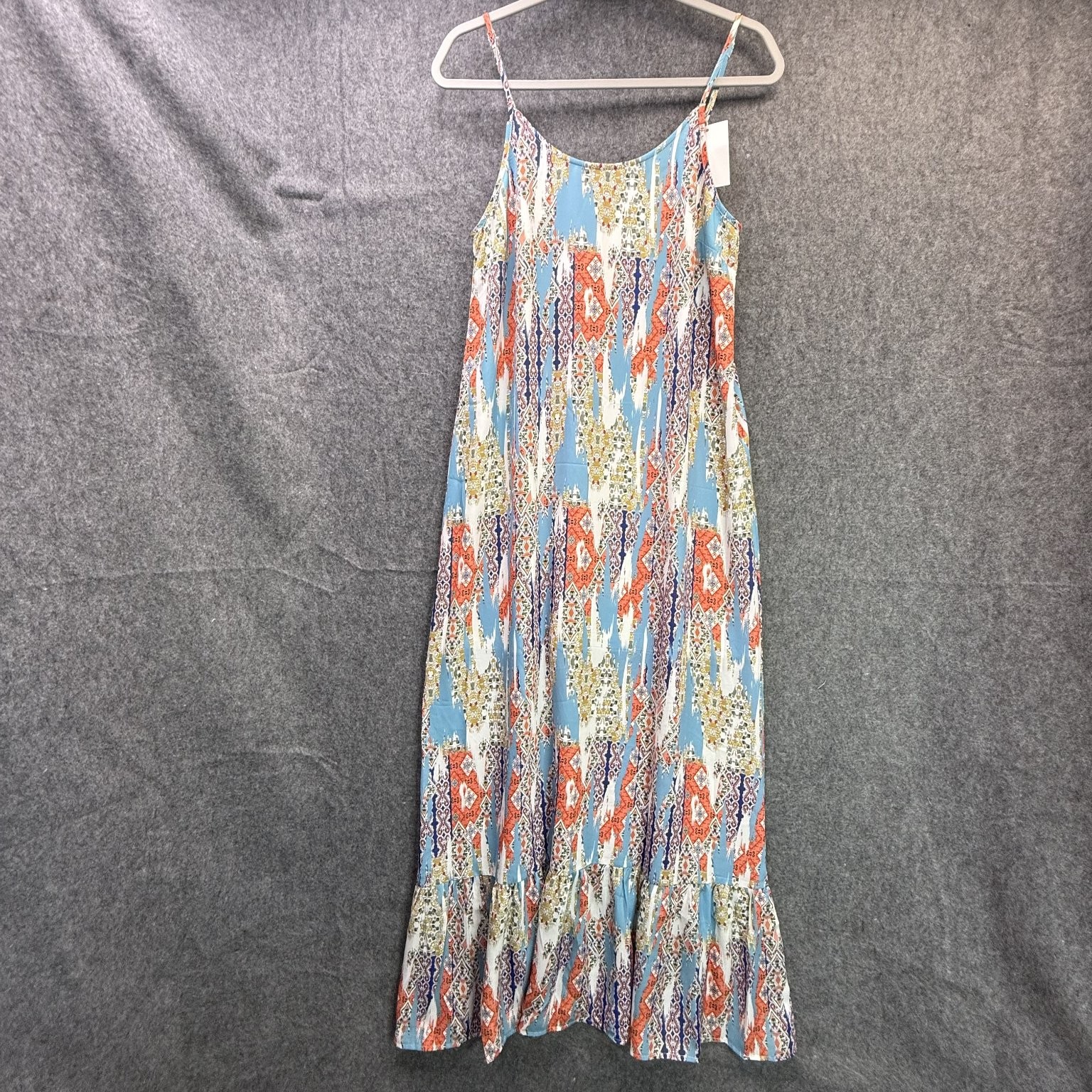 Women’s Multi-Color Printed Maxi Dress Size S 100% Polyester