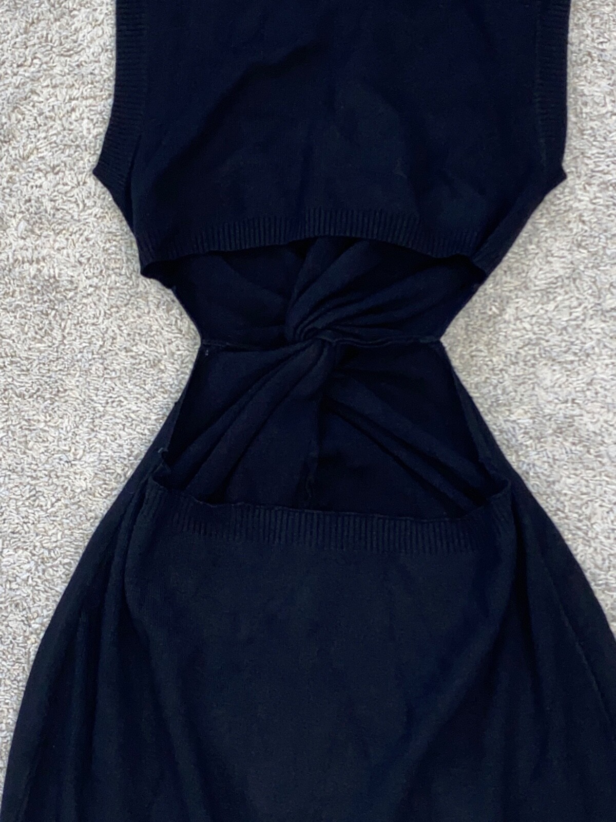 Vici Cut Out Sleeveless Dress Size Large Black Open Lower Back (6)