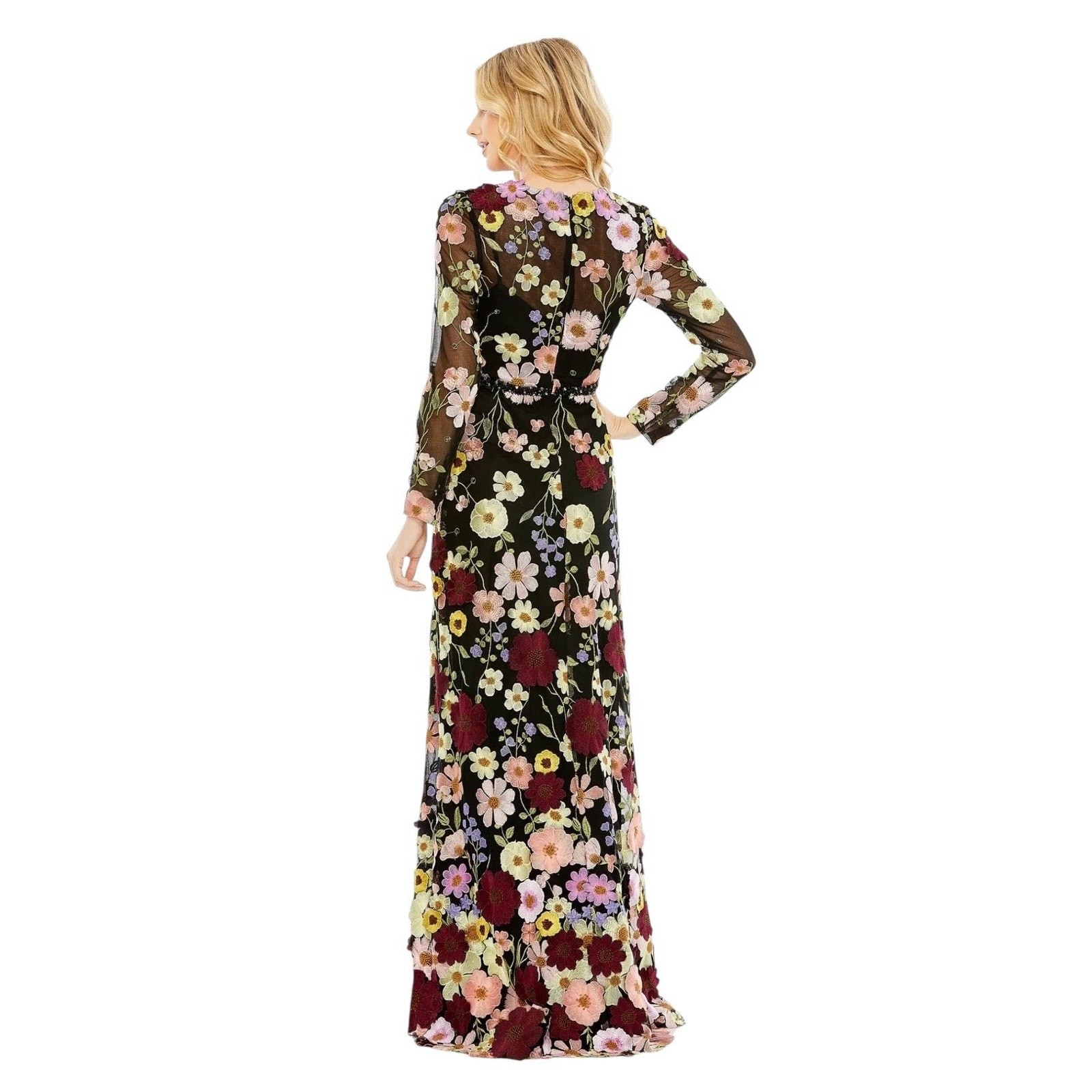 Mac Duggal 68201 Embroidered Appliqué High Neck Trumpet Gown Size 10 $798