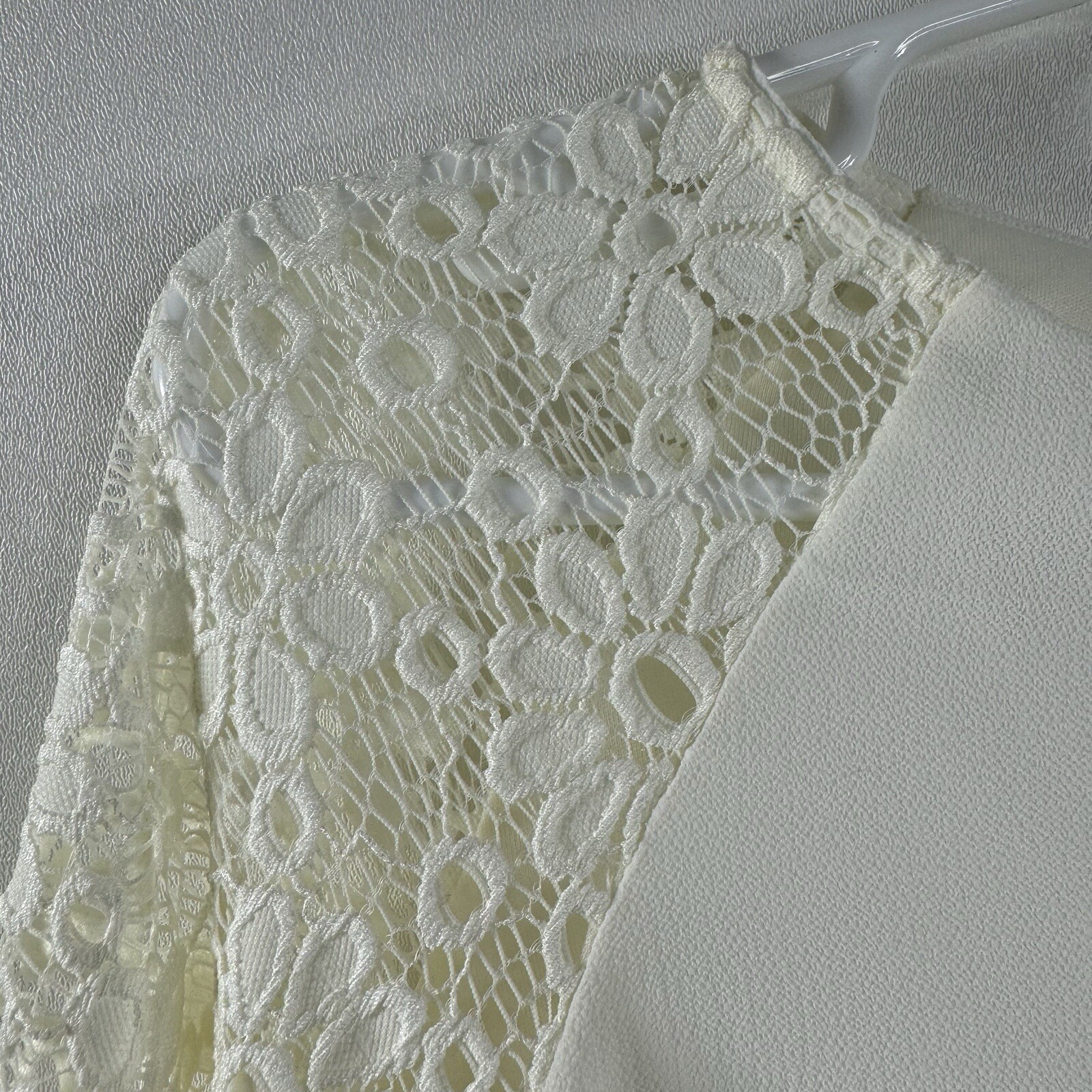 NWT Mod Ref M White Lacey Short Dress Capsule Neutral Beach Wedding Vacation NEW