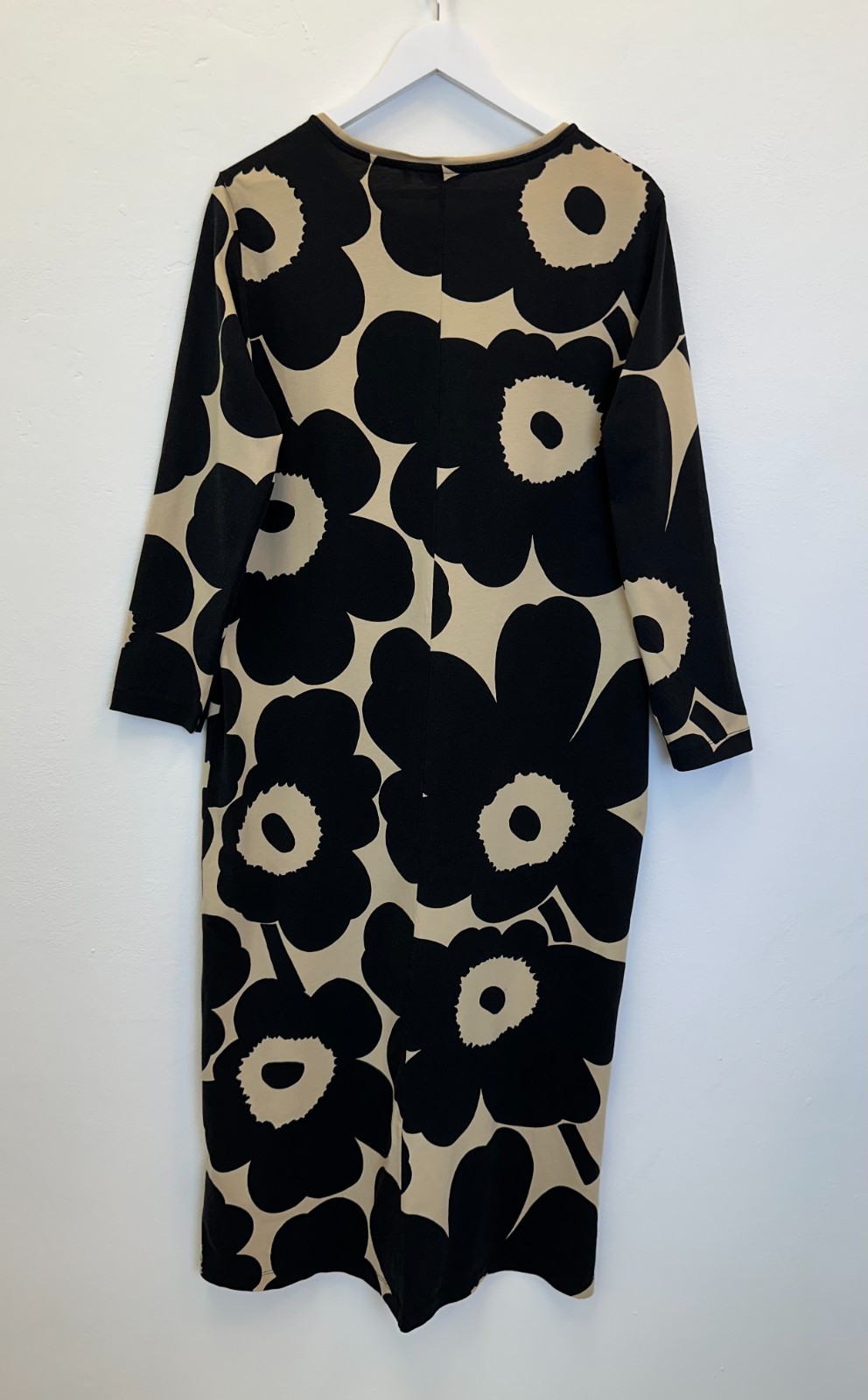Marimekko Maksiimi Uniko A-line Cotton Jersey Big Poppies Size L Maxi Dress