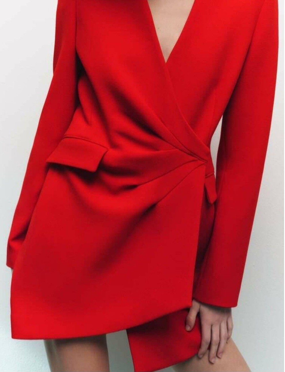 Zara Red Blazer Mini Dress NWT Size S Structured Tuxedo