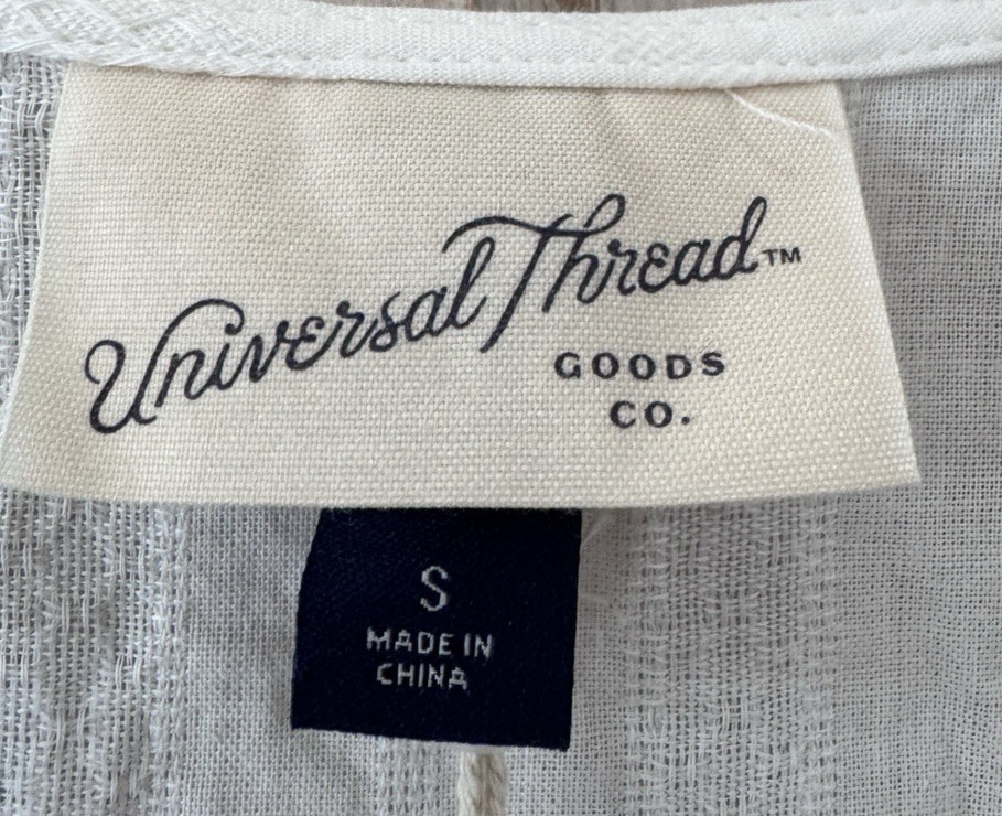 NWT Universal Thread White Tiered V-Neck Midi/Maxi Dress Lined Size Small