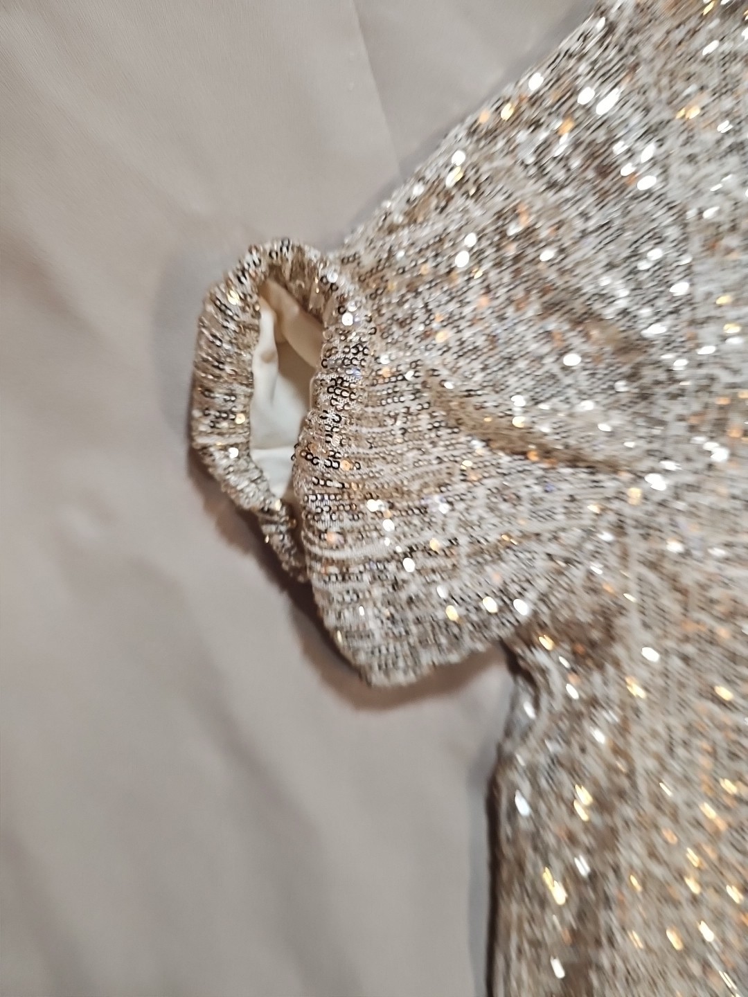Ophelia Roe Womens Sequin Evening HolidayParty Dress Gold Pullover Stretch Large