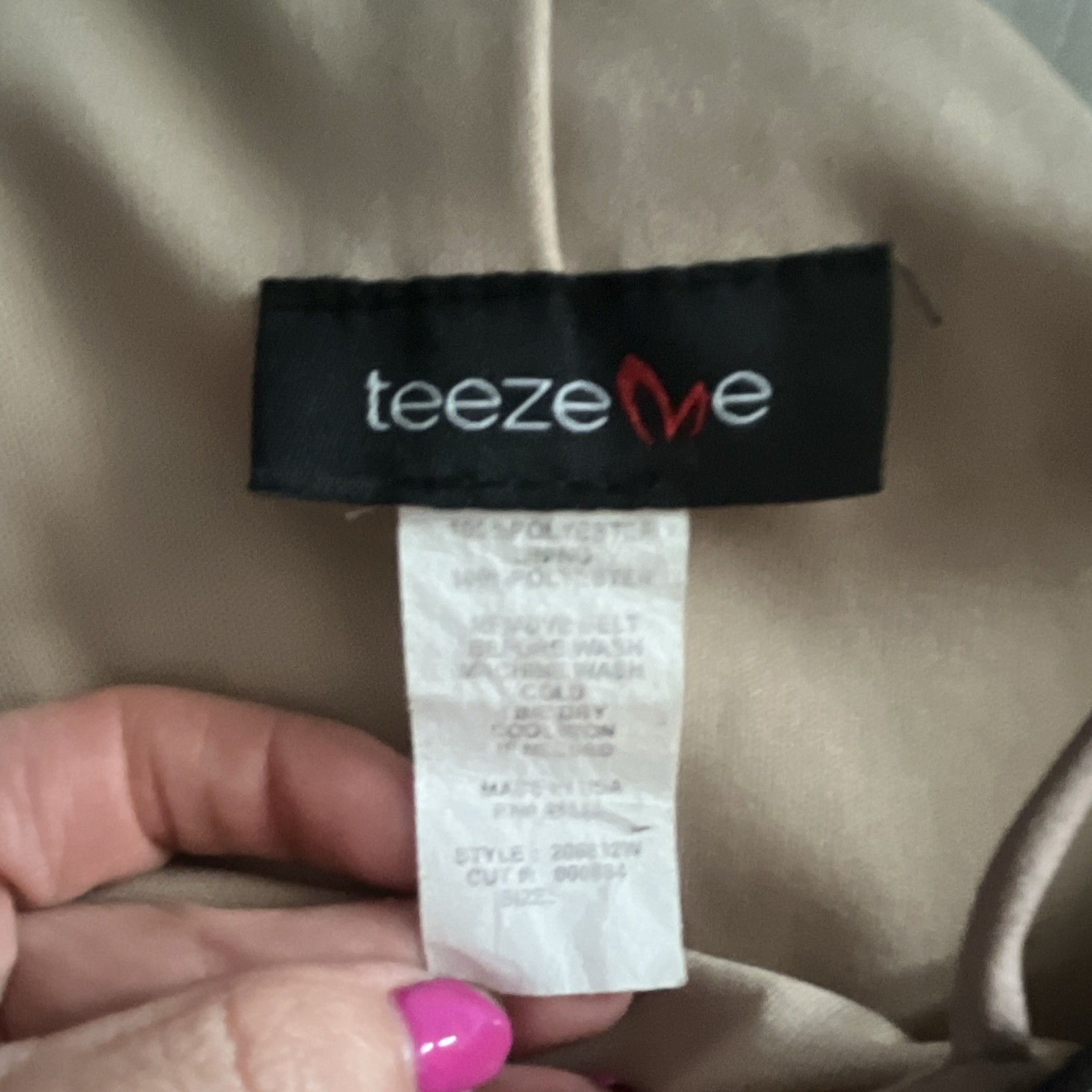 Teeze Me Women’s Beige One Shoulder Ruffle Belted Satin A-Line Short Dress