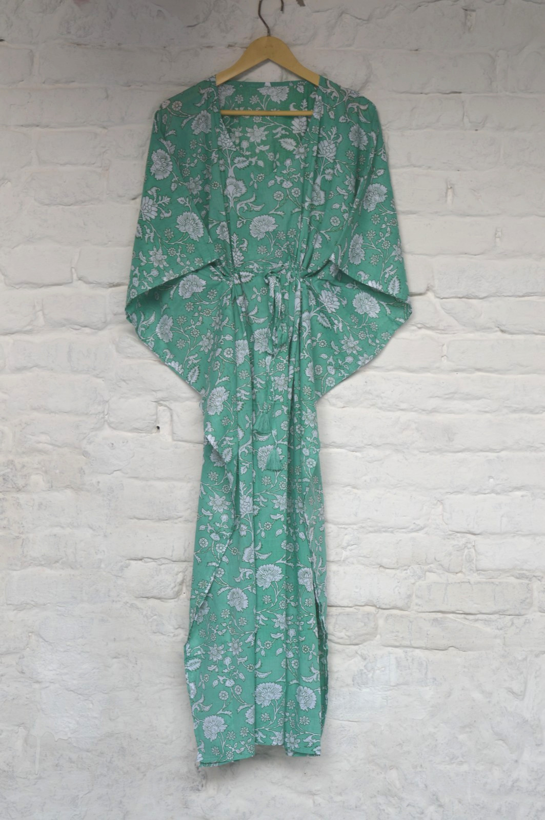 100% Cotton Indian Print Long Kaftan Dress 100% TARRIF FREE✅0% CHARGE KF-17