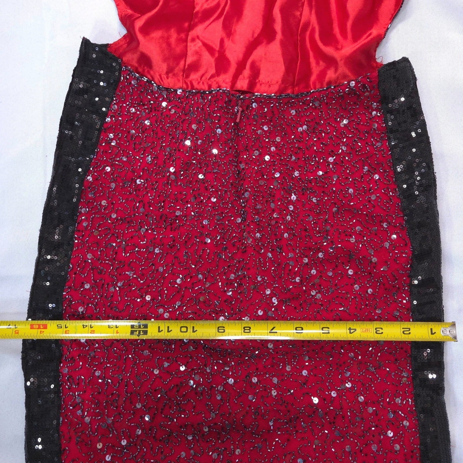 Vtg Scala Beaded Silk Halter Open Back Evening Gown Dress S Red Cocktail Y2K