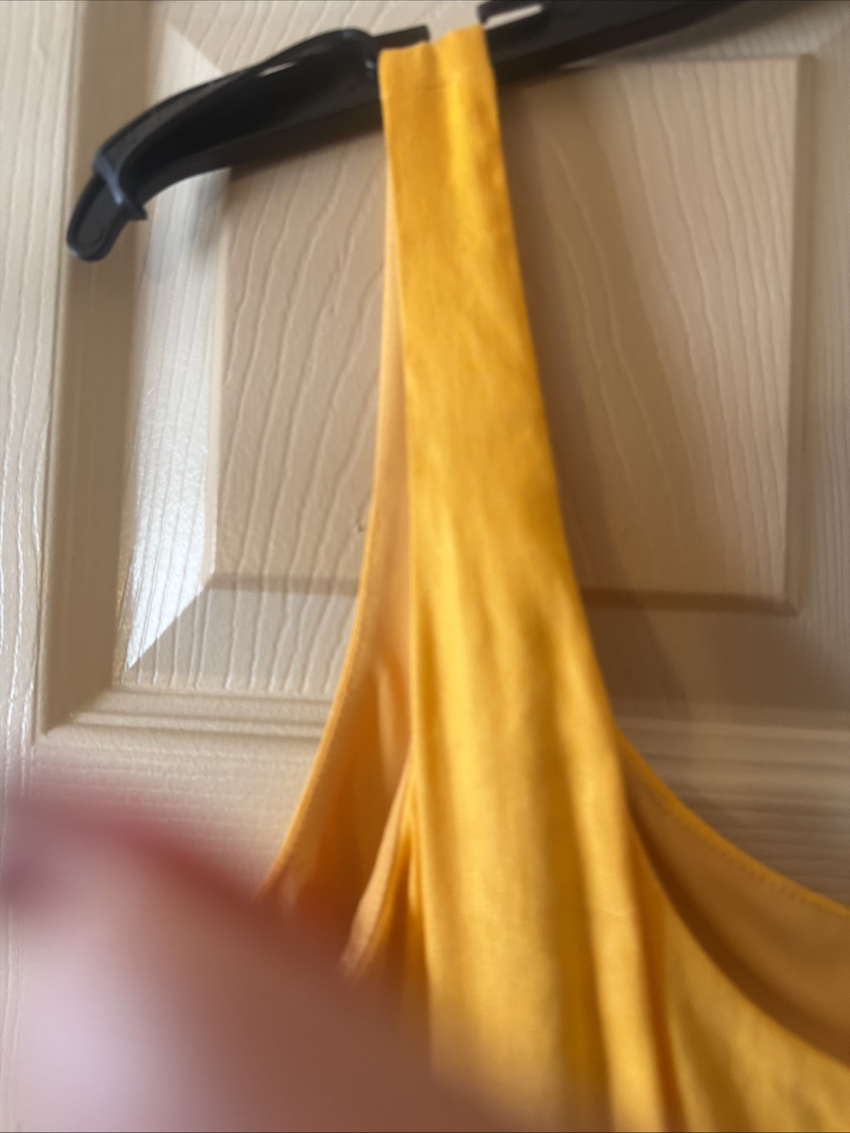 By Gianni Bini Mustard Color Short Sleeve Linen Dress With Bubble Hem