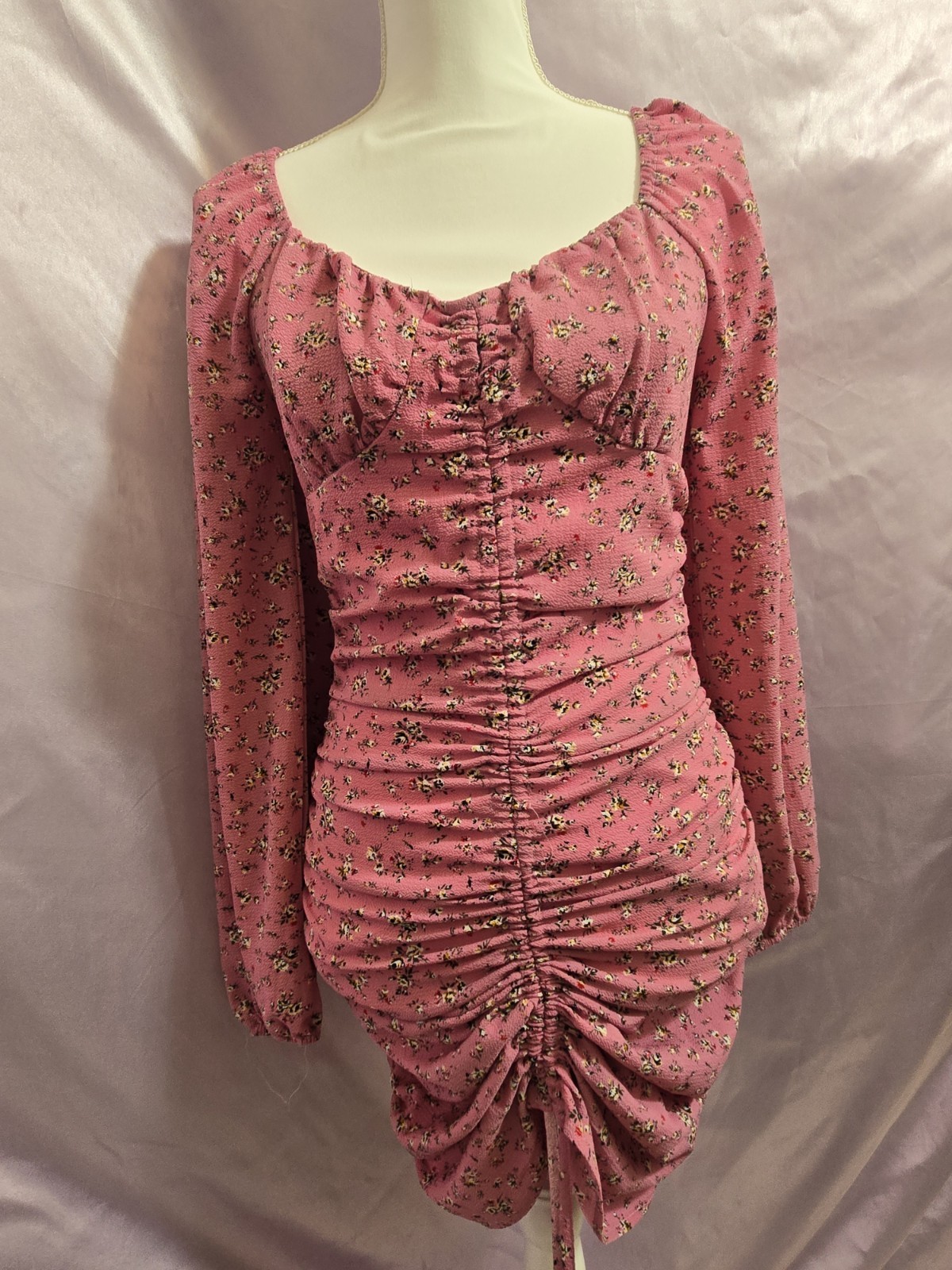Shein Mini Long Sleeve Peasant Dress