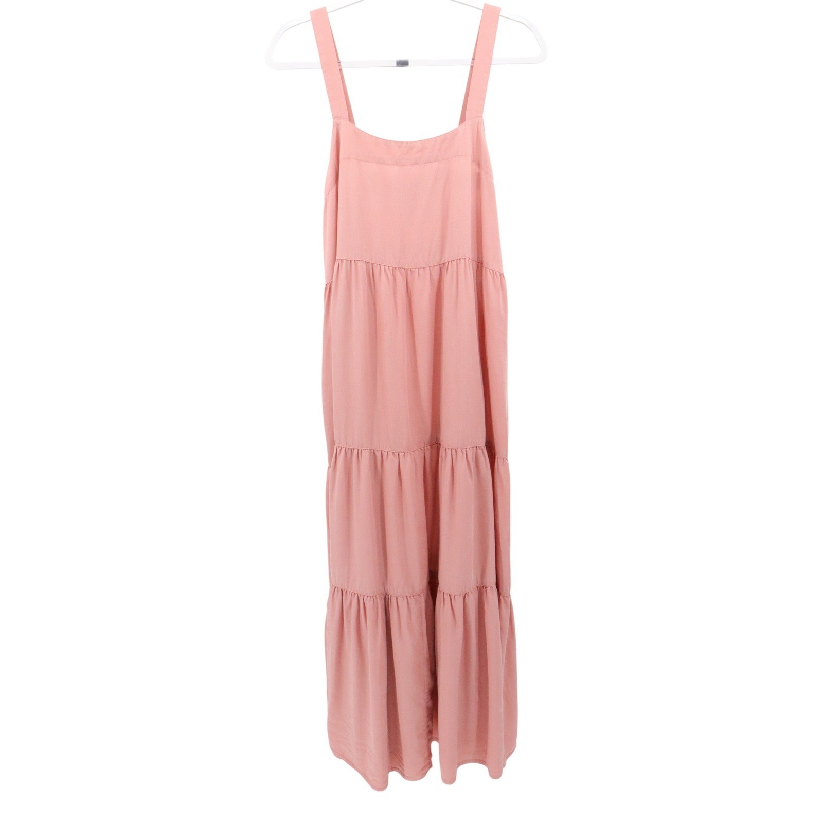 The Drop Pink Tiered Maxi Dress Square Neck Sleeveless Cottagecore L