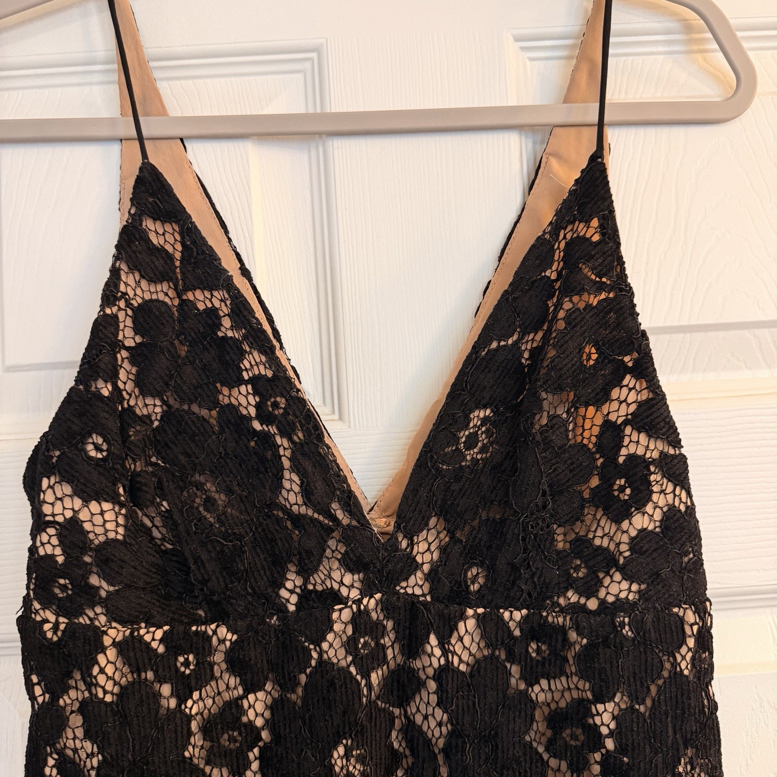 Free People Sz 2 Dangerous Love Mini Dress Black Lace WhimsiGoth Dark Fairycore