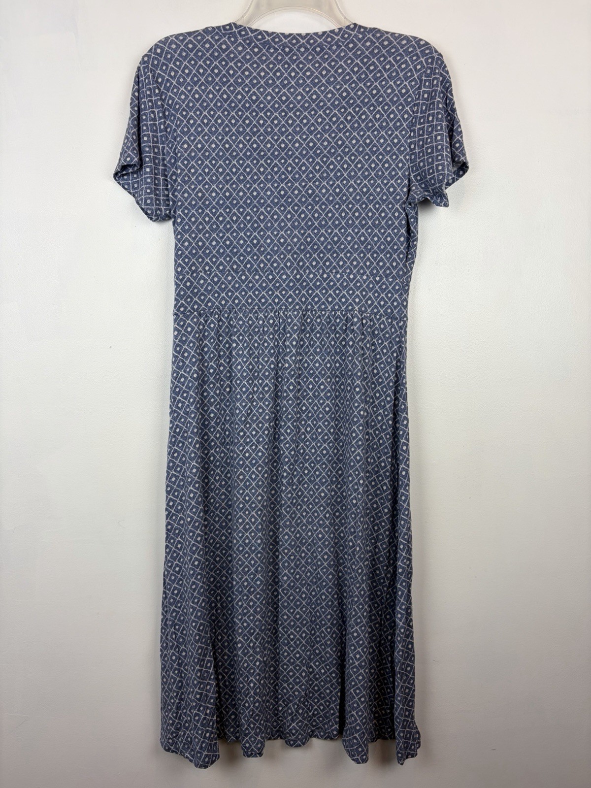 LL Bean Knit Dress Womens Small Print Empire Waist Summer Comfort Casual Coastal