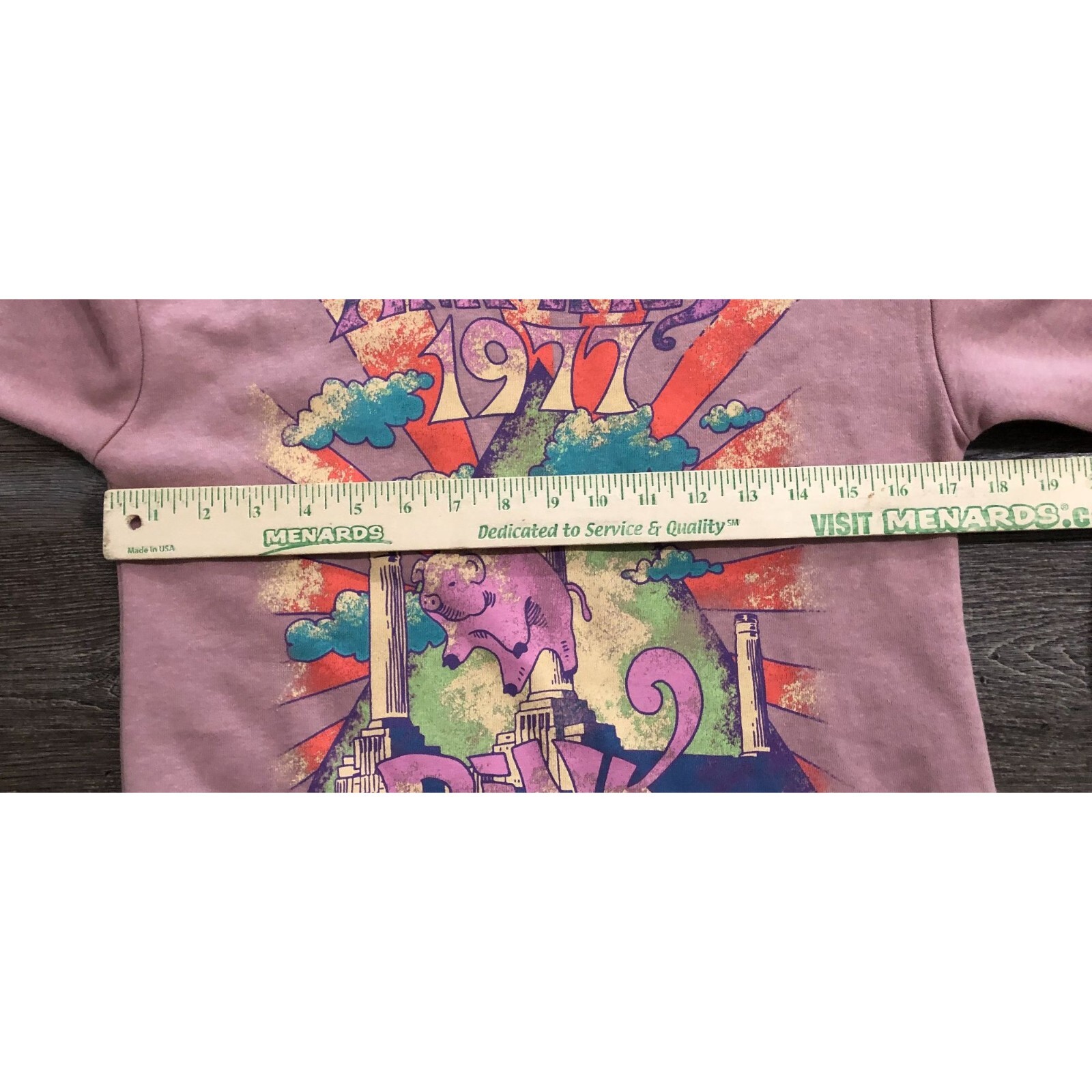 Pink Floyd 1975 Animals Sweatshirt Dress Teen Size 11-12 Purple