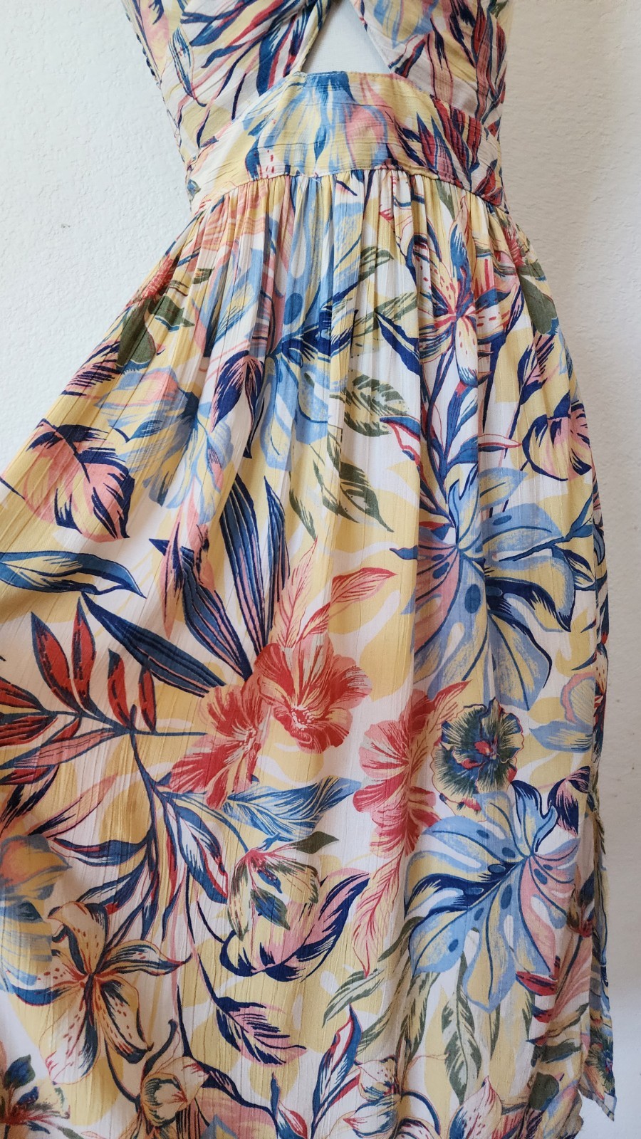 New Anthro Midi Dress Size Small Yellow Floral Coquette Brunch Boho Wedding