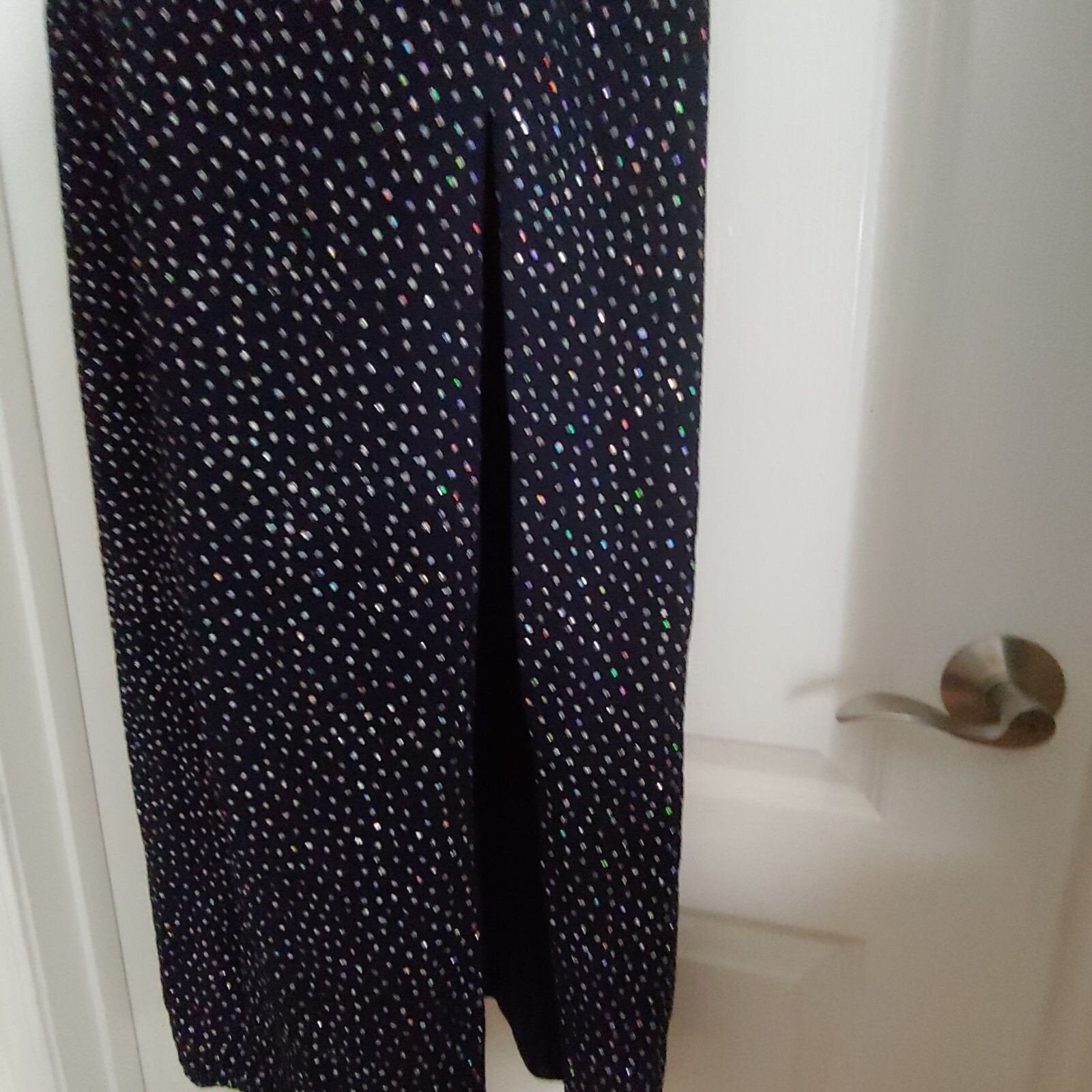 Cache Allover Crystal Rhinestone Evening Sparkly Sleeveless Mock Neck Maxi Dress