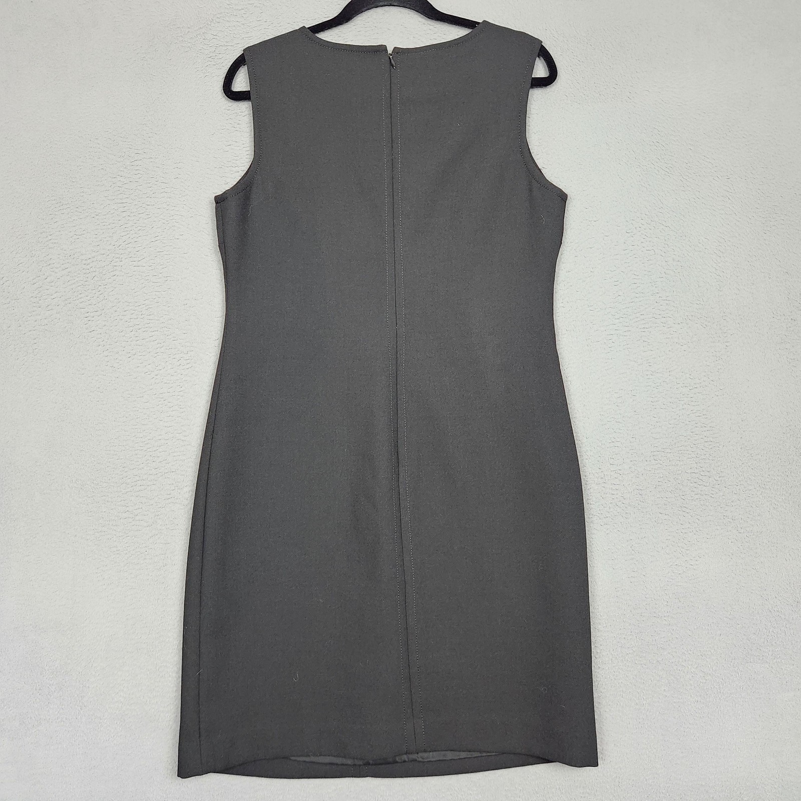 Talbots Dress Womens 10 Black Sleeveless Wool Blend Sheath Lined Office Career