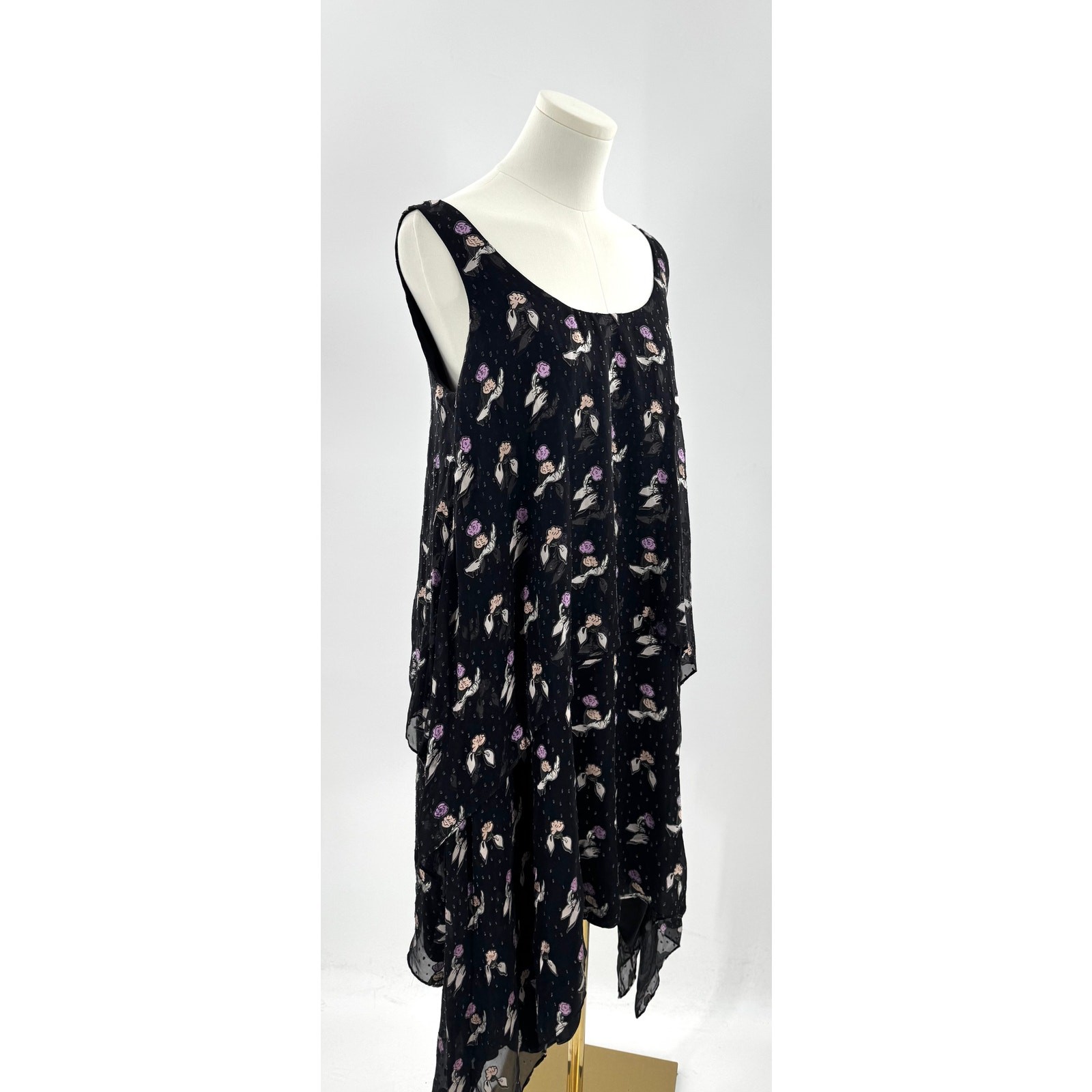 Opening Ceremony Black Gestures Burnout Handkerchief Dress Sleeveless 8