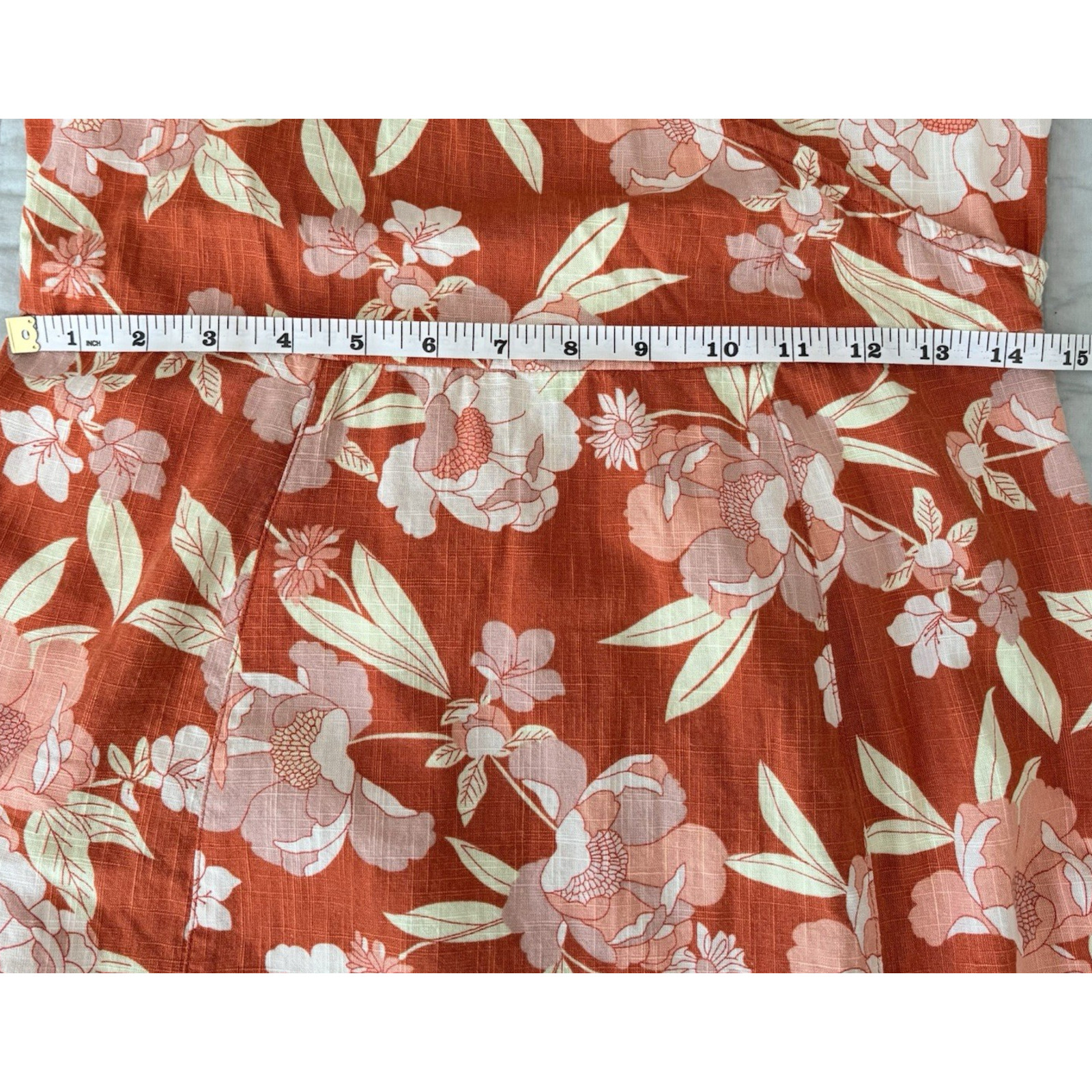 THE NORMAL BRAND Sonoran Slub Surplice Tank Mini Dress Orange Floral Resort S