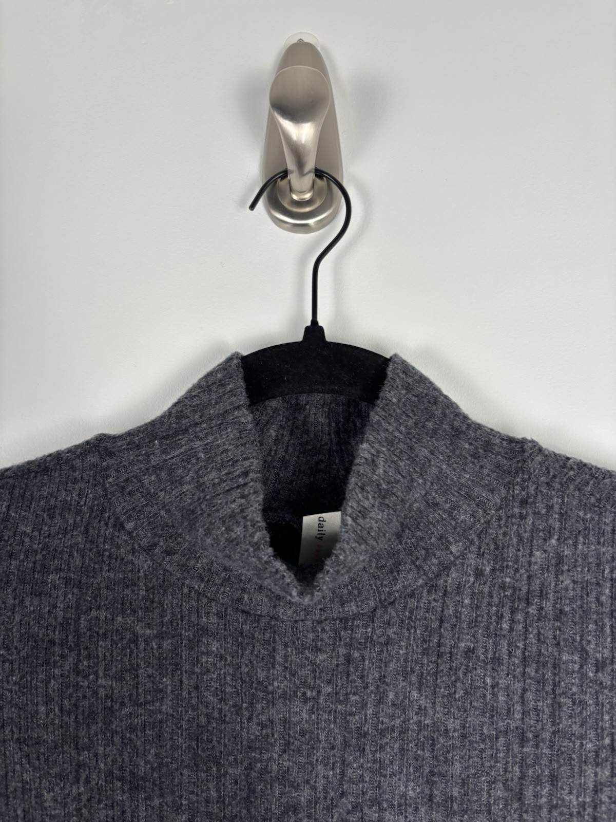 Nwt Daily Practice Sweater Dress Size Xs Gray Turtleneck Ribbed Midi Splits