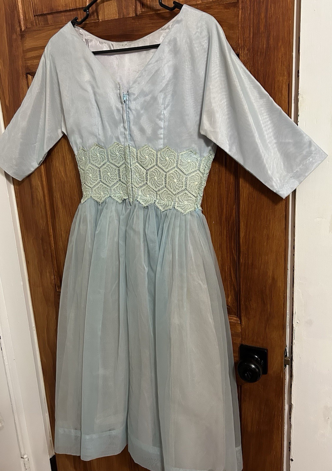 Dreamy 50s Vintage Blue Dress Small Union Made Fairycore Alice in Wonderland