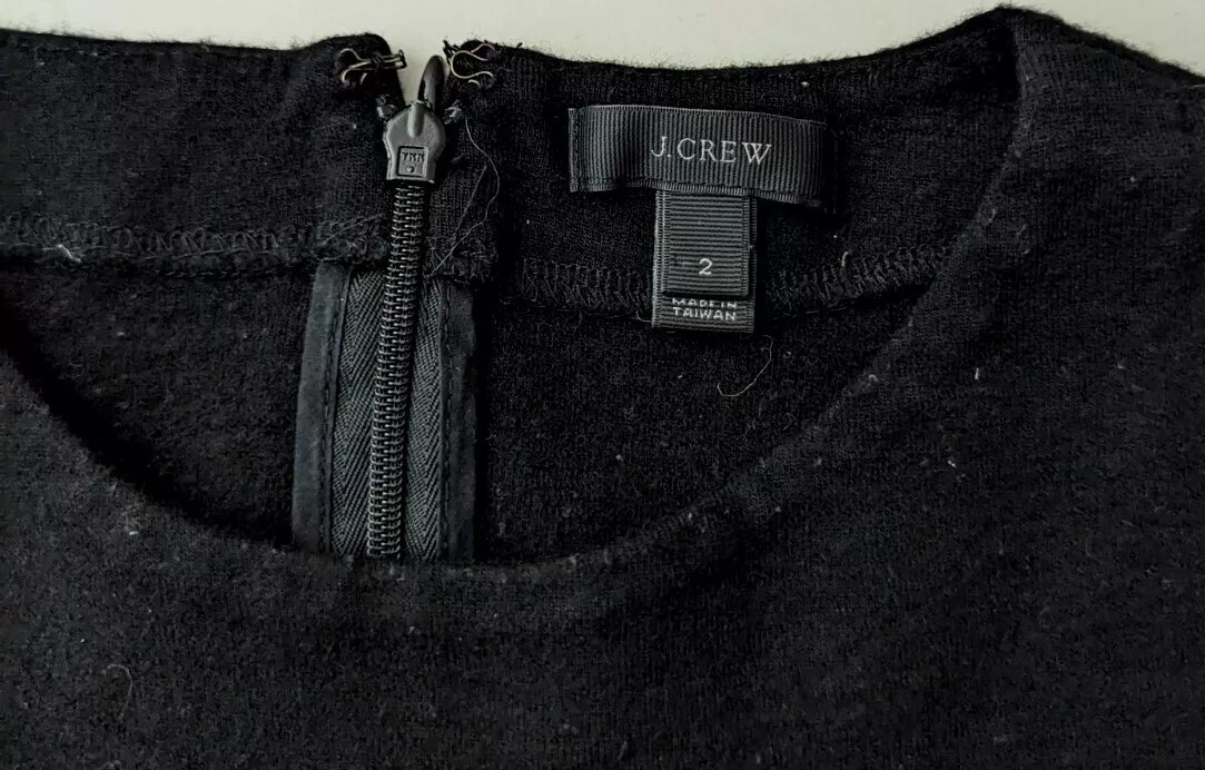 J Crew Wool Blend Dress Short Sleeve Crew Neck Sheath Black Size Women’s size 2