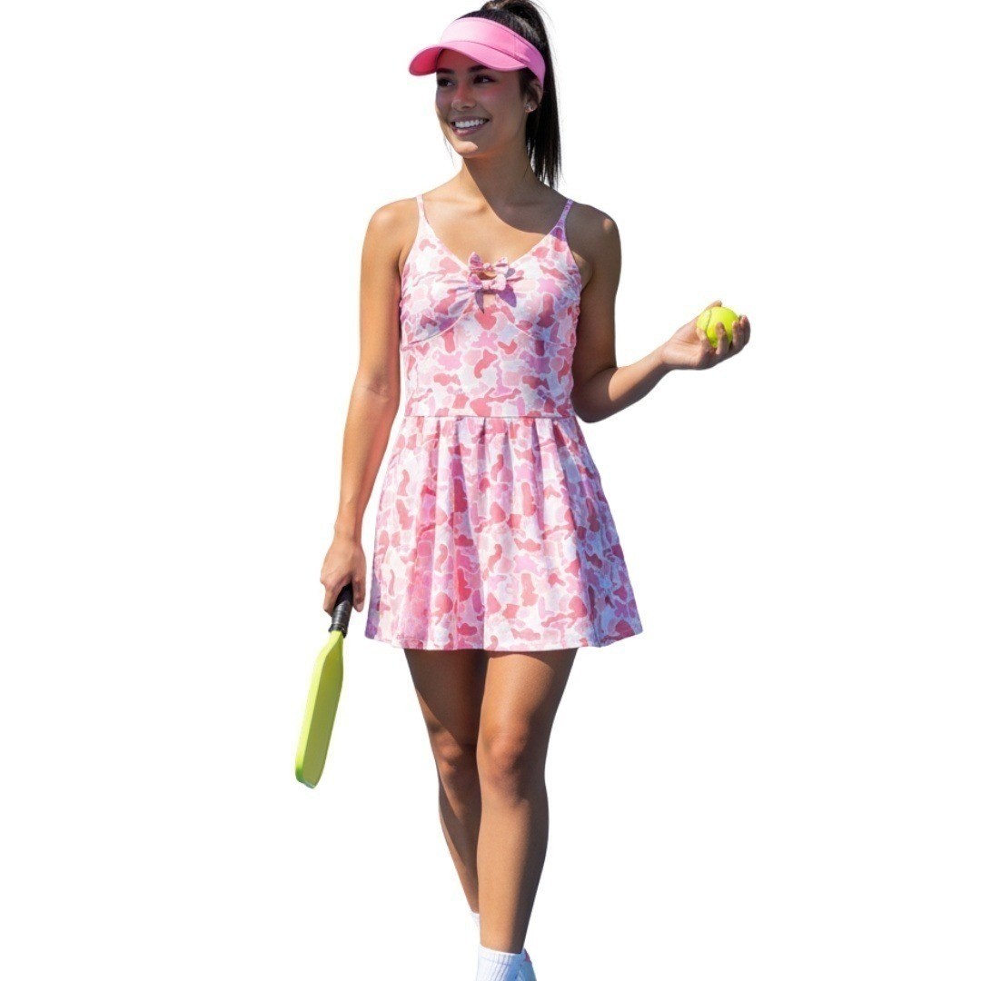 Simply Southern Pink Camo Pickleball Tennis Dress Athletic Activewear XL NWT