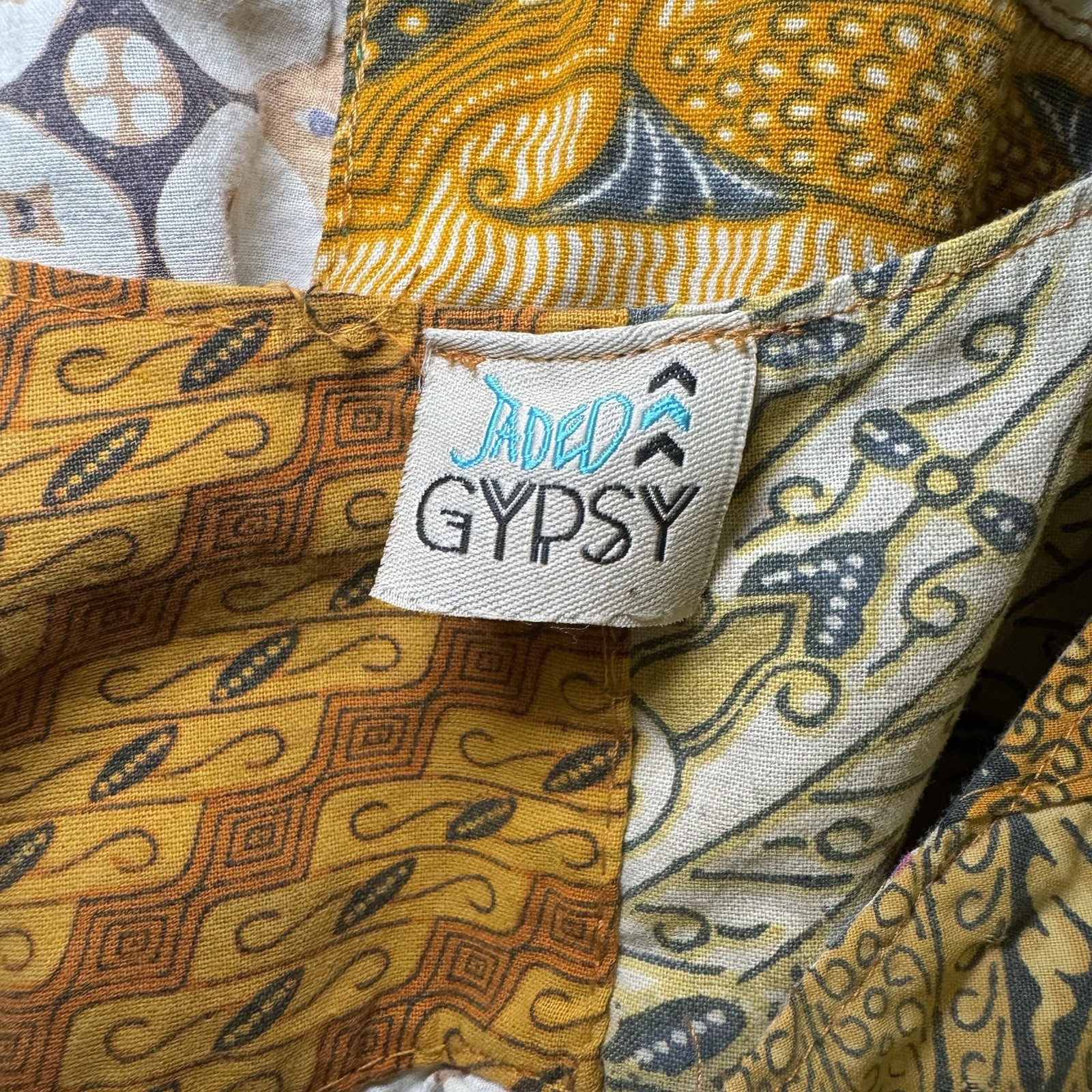 Jaded Gypsy Patchwork Quilt Midi Dress Size Small/Med Boho Prairie Cottagecore