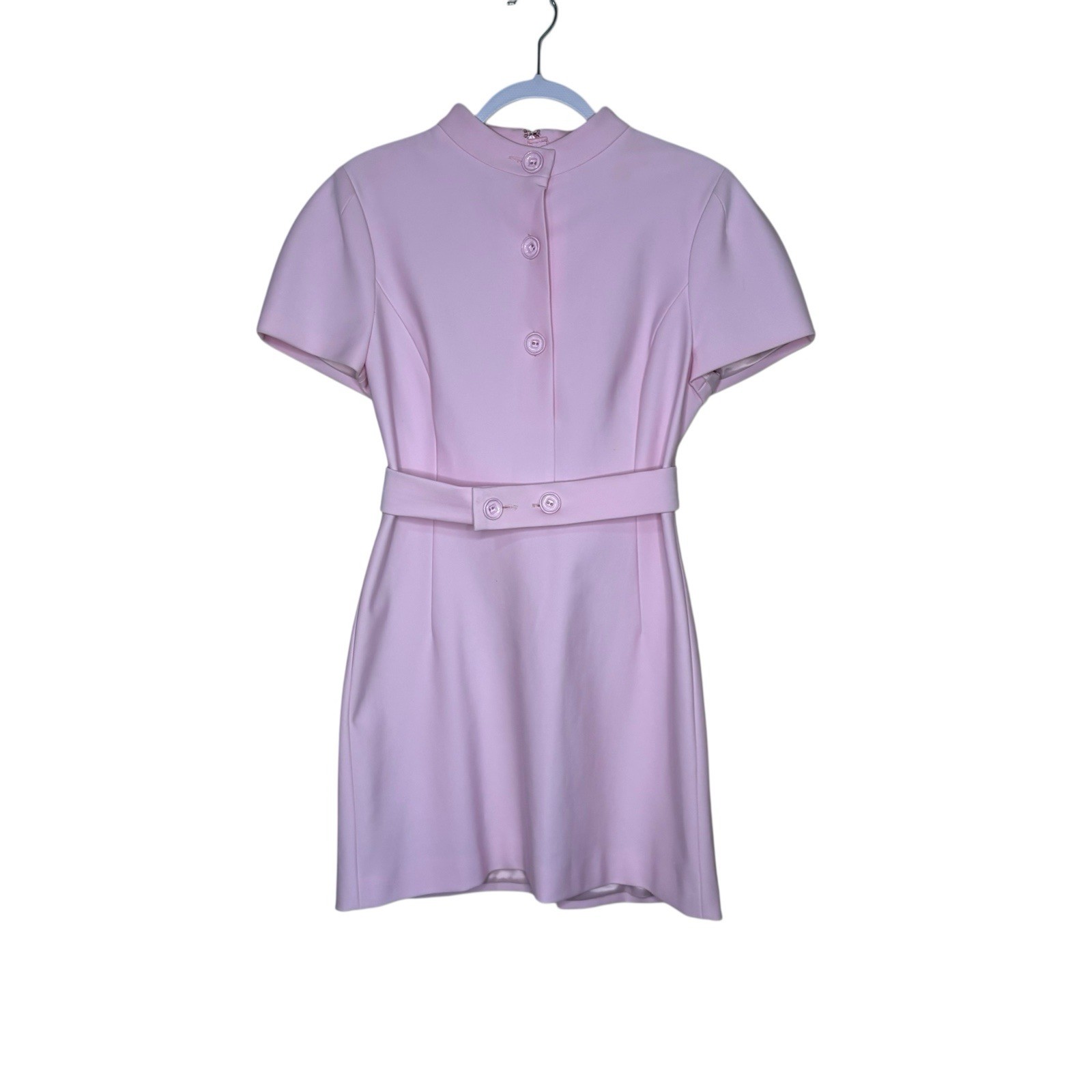 Scanlan Theodore Italian Milano Button Mini Dress Size AU 10 / US 6 Pink