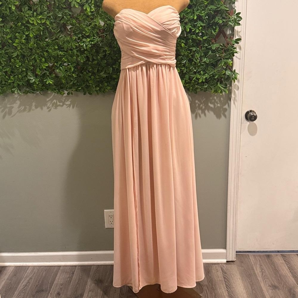 Moonlight Serenade Peach Strapless Dress
