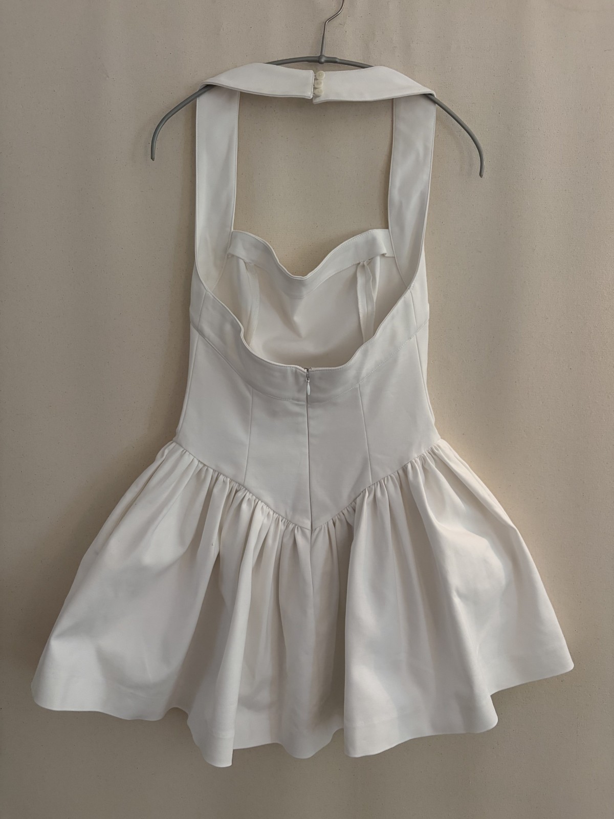 NWT Helsa Faille Halter Mini Dress White Small $258 Reformation Aritzia