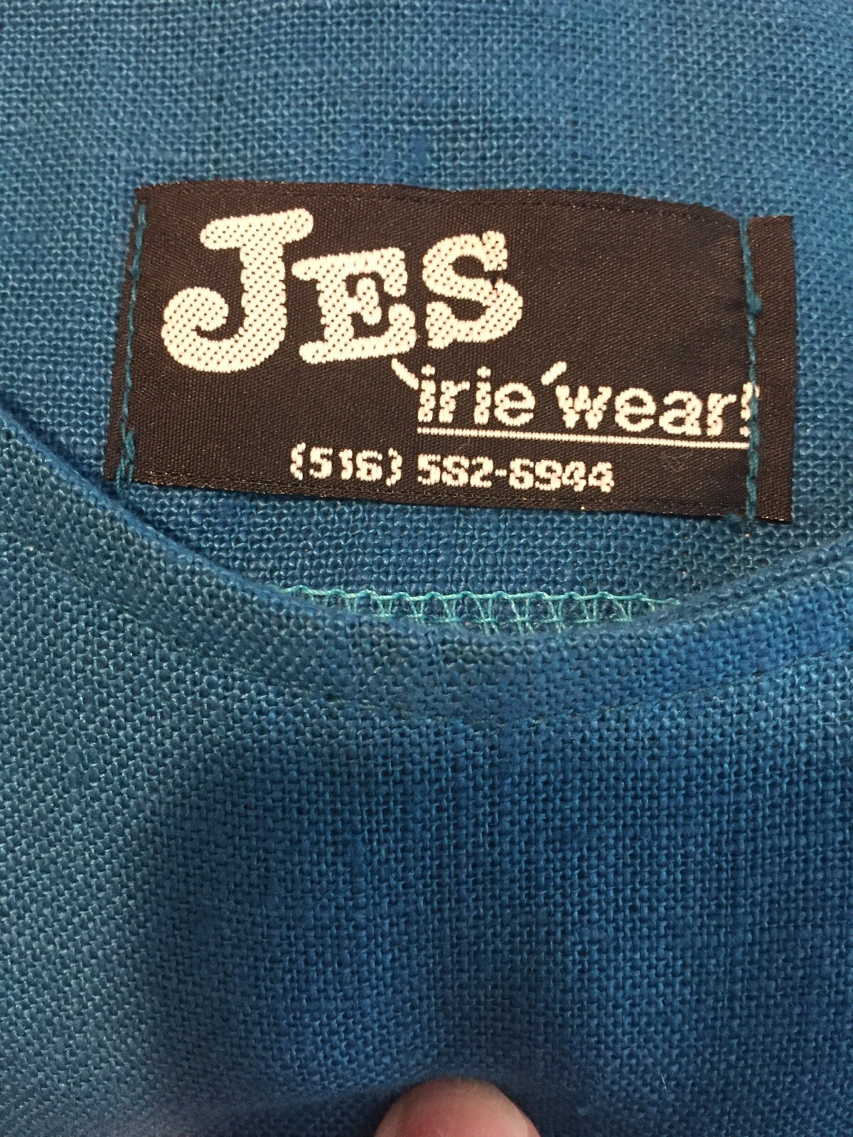 JES ‘Irie’ Wear Bold Turquoise Linen Short Sleeve Dress~ Waist Tie~ MEDIUM NWOT
