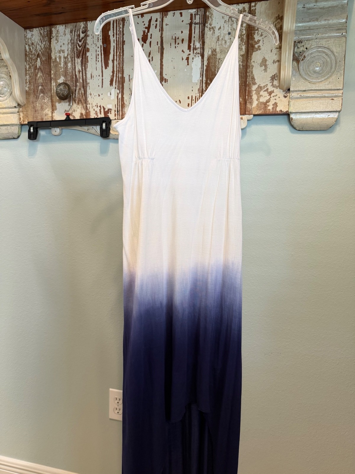 KAS New York Size Small Blue & White Ombre Maxi Dress NWT