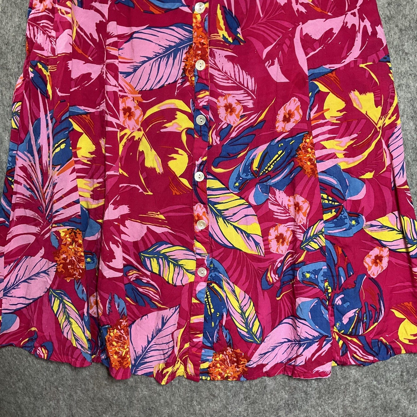 Anthony Richards Dress Womens Large Pink Floral Midi Sundress A-Line Pockets