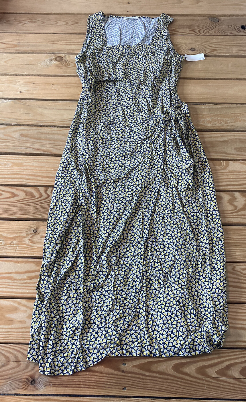 goodthreads NWT women’s floral sleeveless midi dress Size S yellow B8