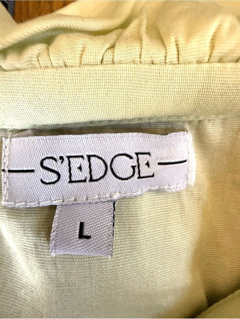 S’Edge Light Mint Cotton Puff Sleeve Tiered Dress Size Large Cottage-core