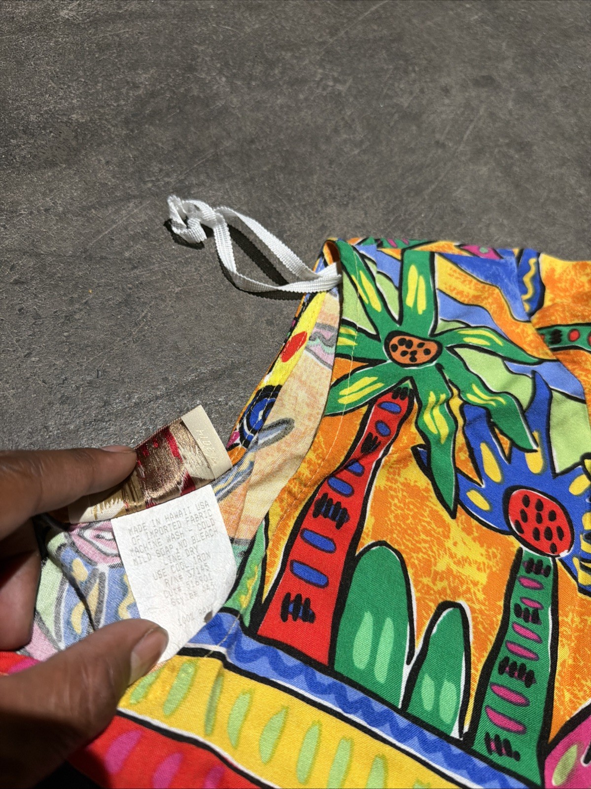 Vintage Hilo Hattie Hawaii XL 100% Cotton Dress Hibiscus Floral Art Deco
