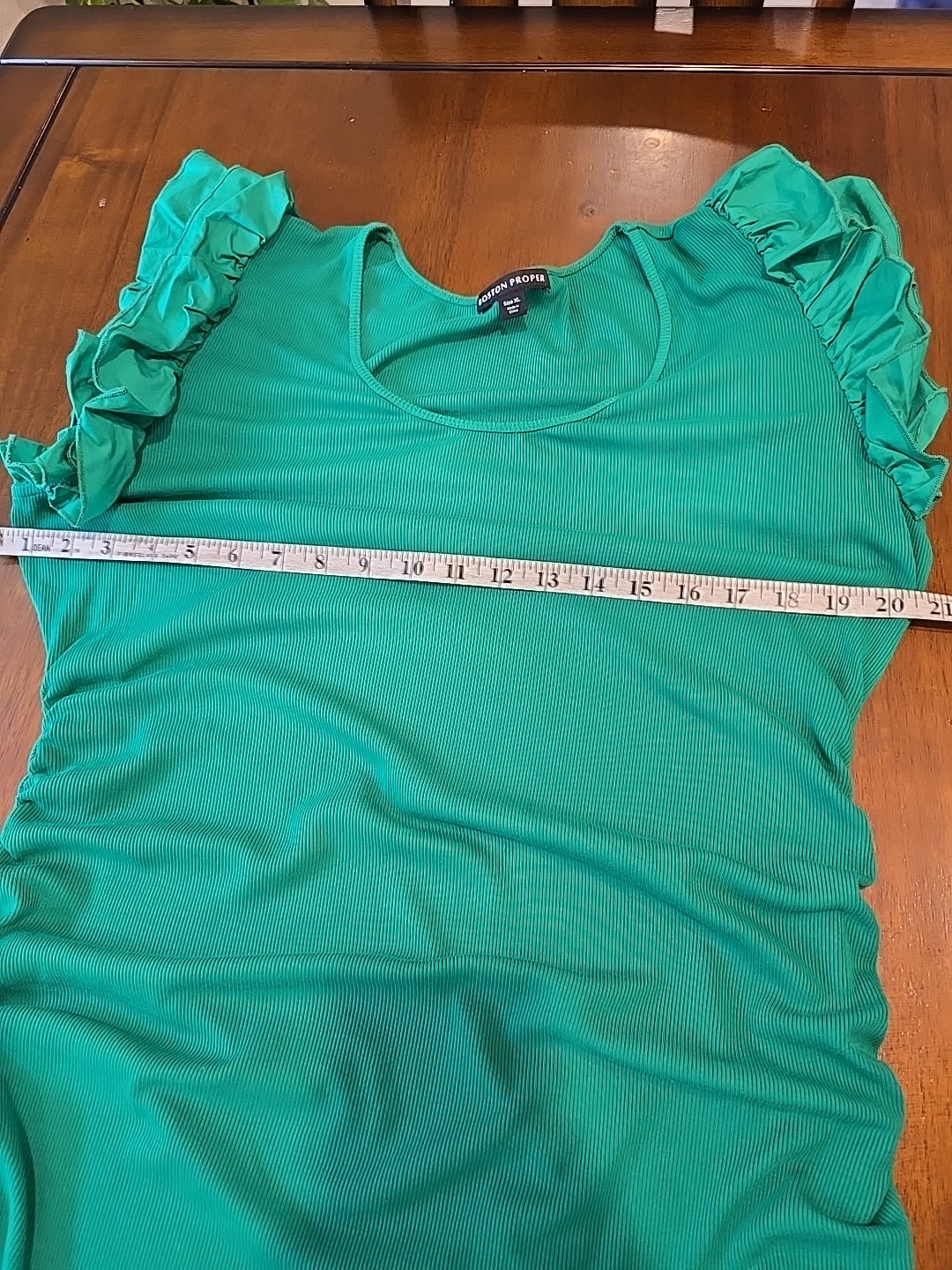 Women’s Green Boston Proper Ribber With side rouching, dress w/splits on side