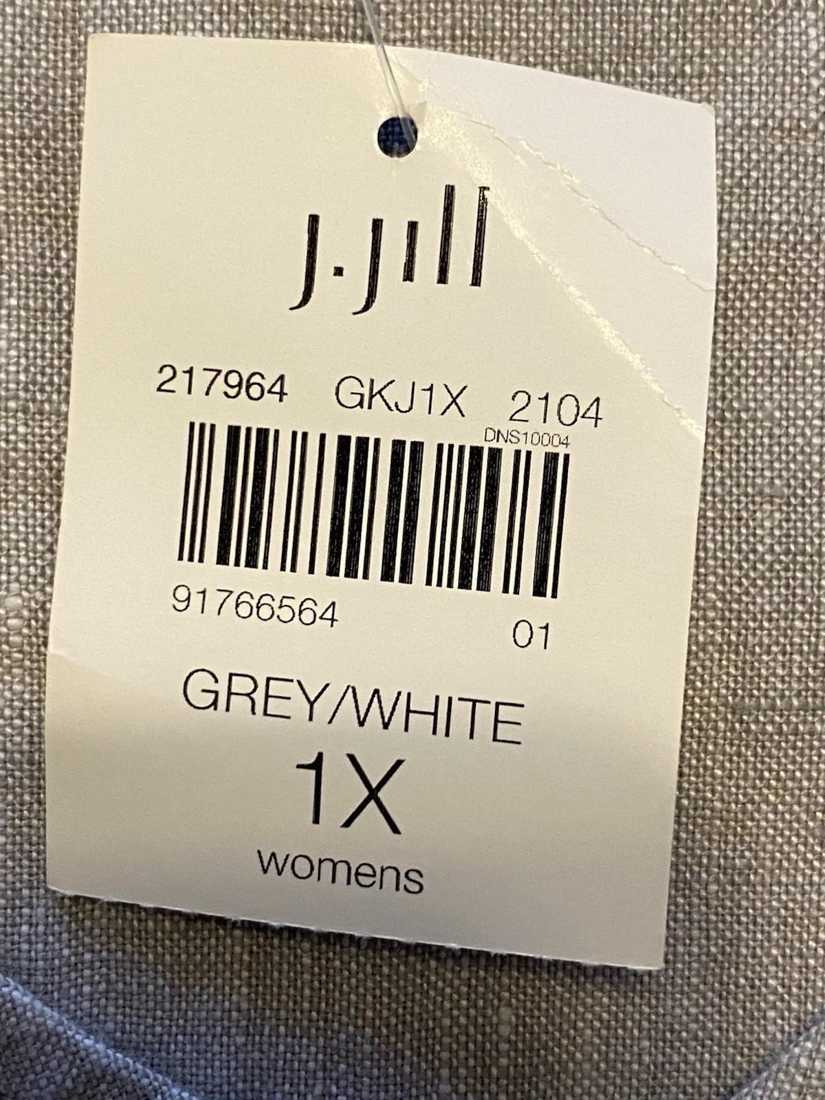 NWT J. Jill Love Linen Grey/White Sleeveless Maxi Back Pleats Dress, 1X